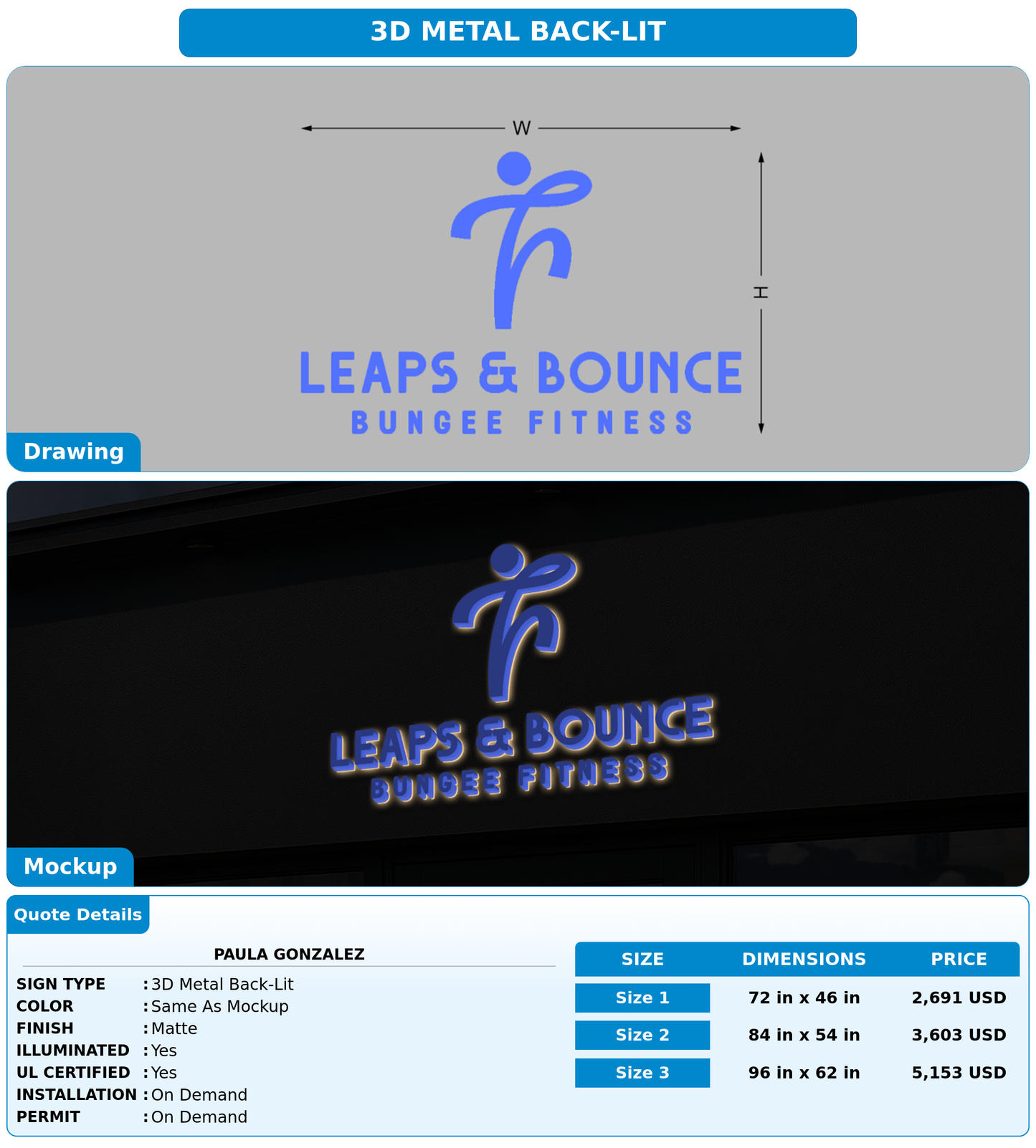 CUSTOM MOCKUP SIGN FOR Paula Gonzalez