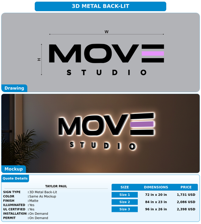 CUSTOM MOCKUP SIGN FOR Taylor Paul