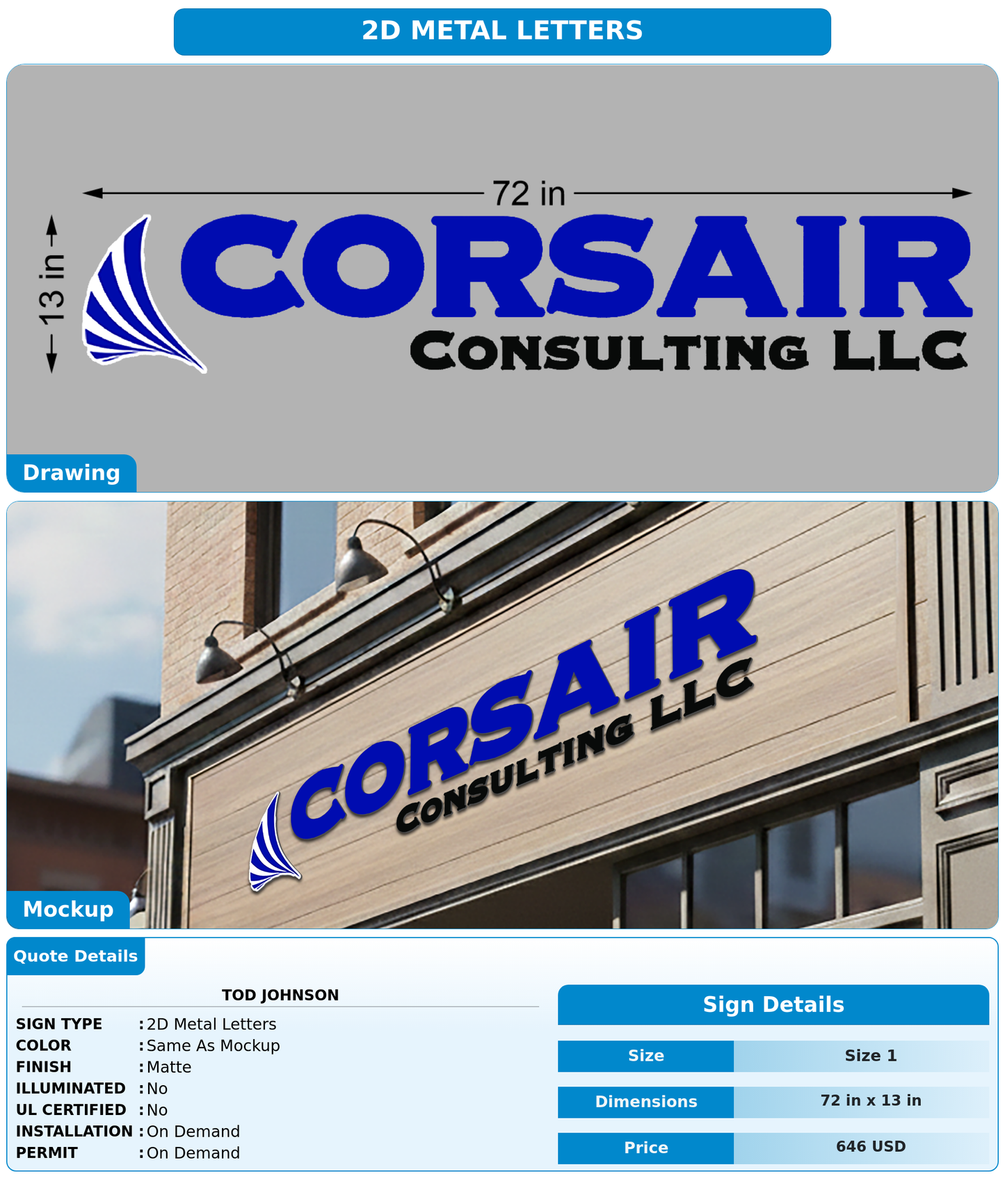 CUSTOM MOCKUP SIGN FOR Tod Johnson