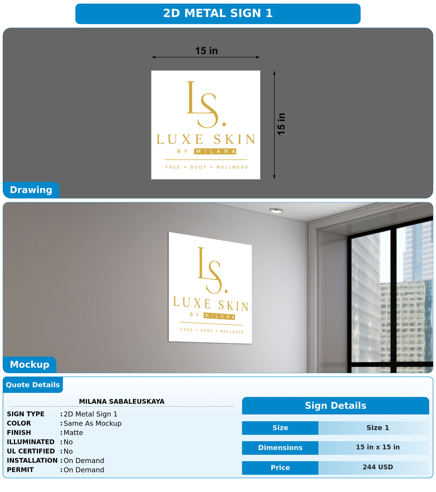 CUSTOM MOCKUP SIGN FOR Milana Sabaleuskaya