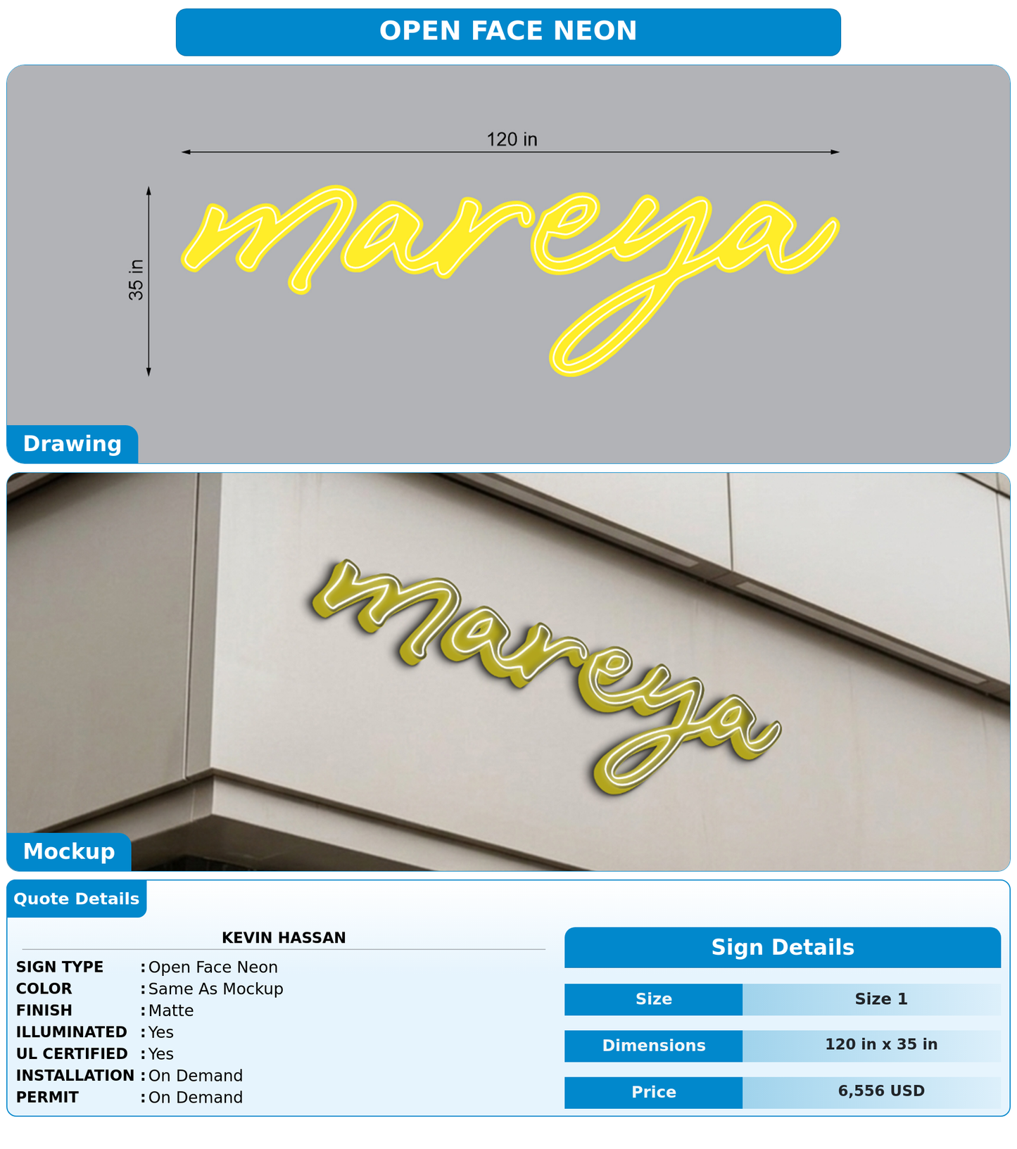 CUSTOM MOCKUP SIGN FOR kevin hassan
