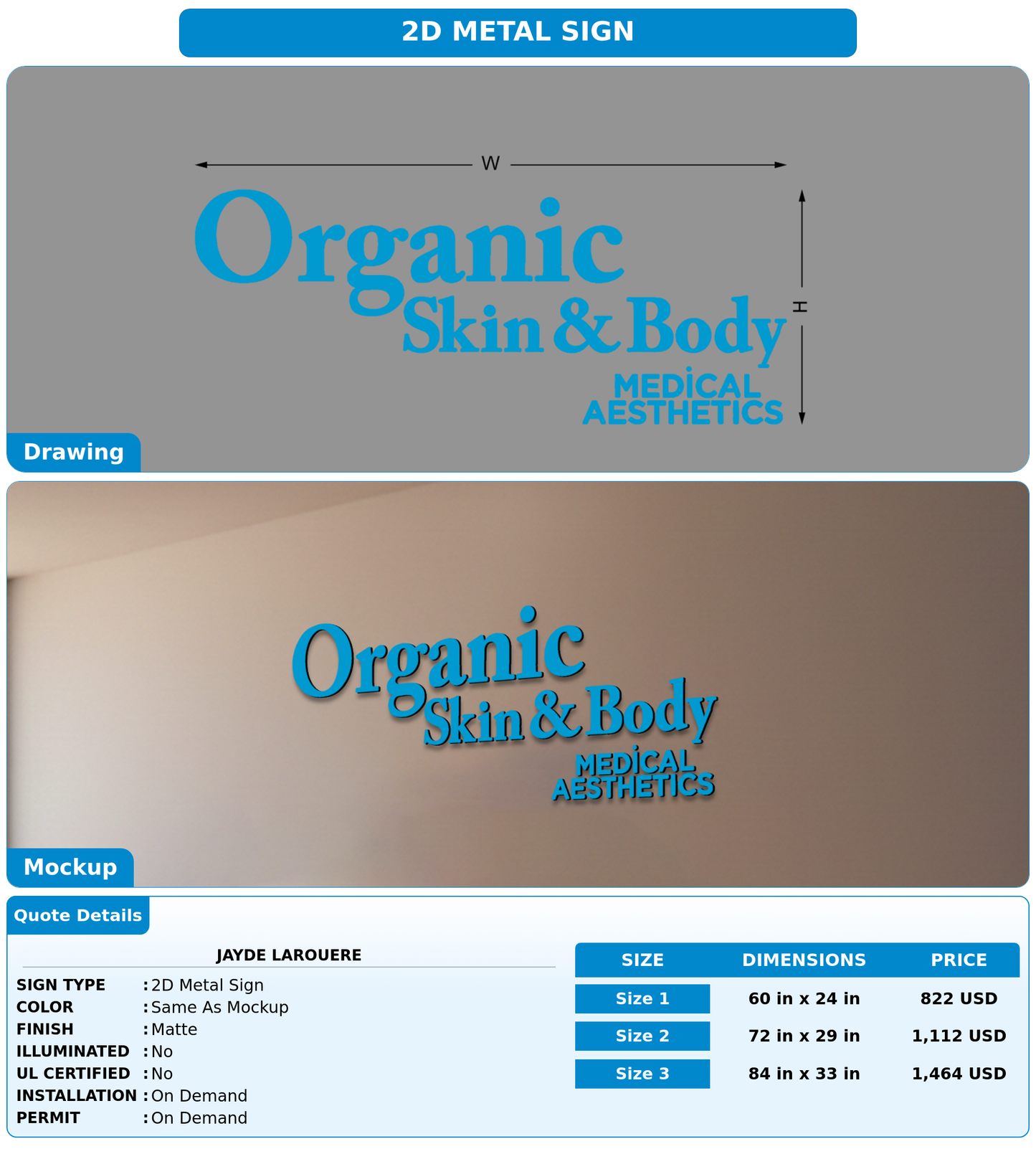 CUSTOM MOCKUP SIGN FOR Jayde Larouere