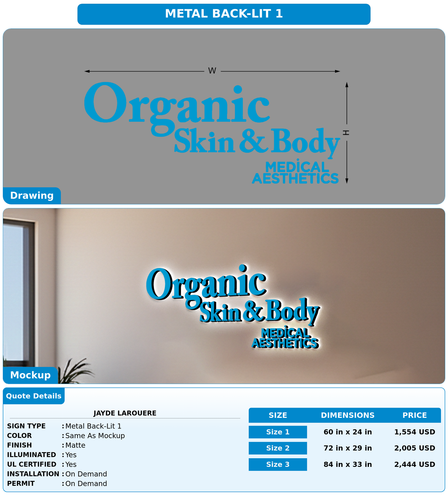 CUSTOM MOCKUP SIGN FOR Jayde Larouere