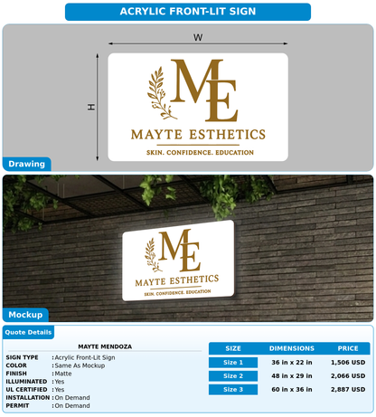 CUSTOM MOCKUP SIGN FOR Mayte Mendoza