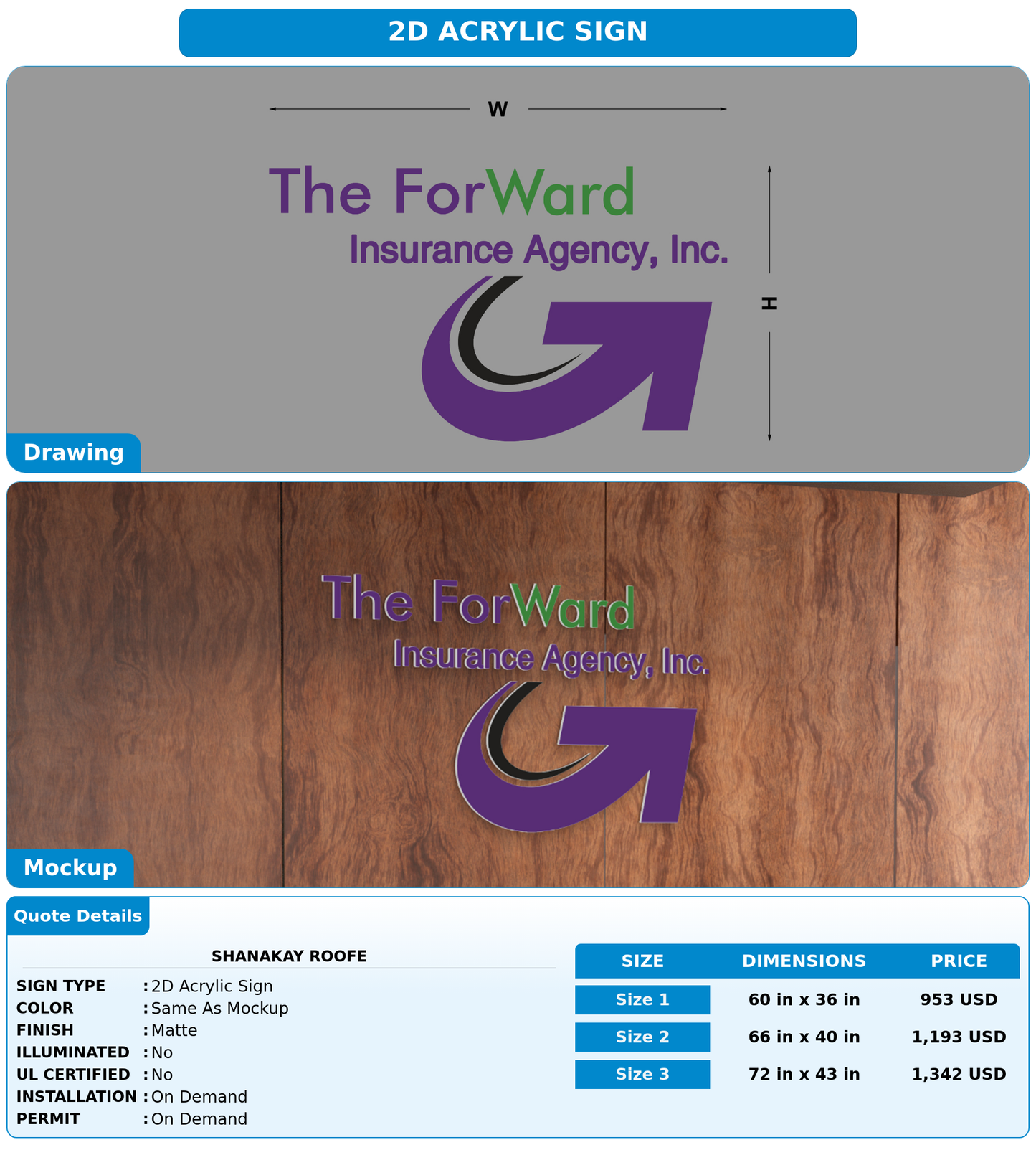 CUSTOM MOCKUP SIGN FOR Shanakay Roofe