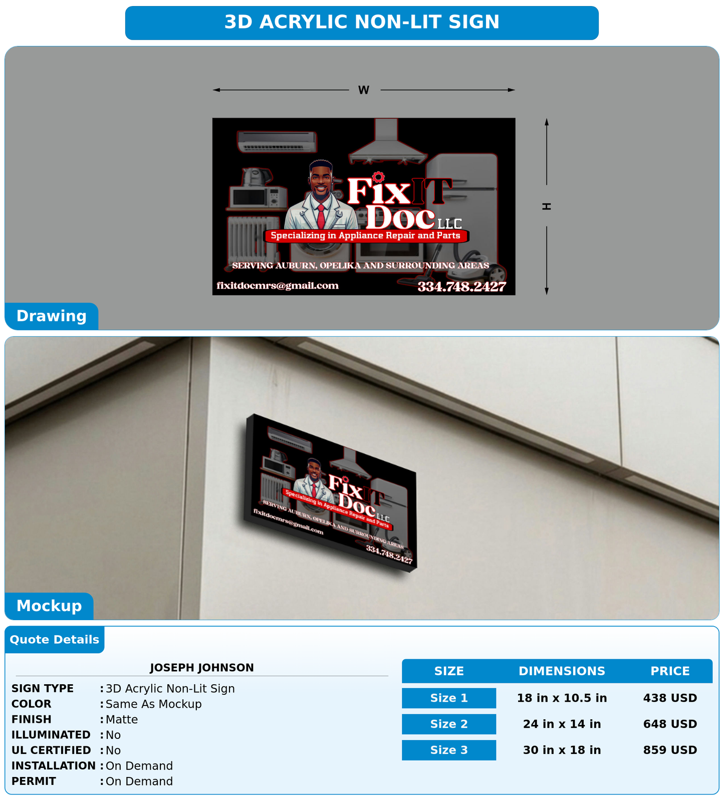 CUSTOM MOCKUP SIGN FOR Joseph Johnson
