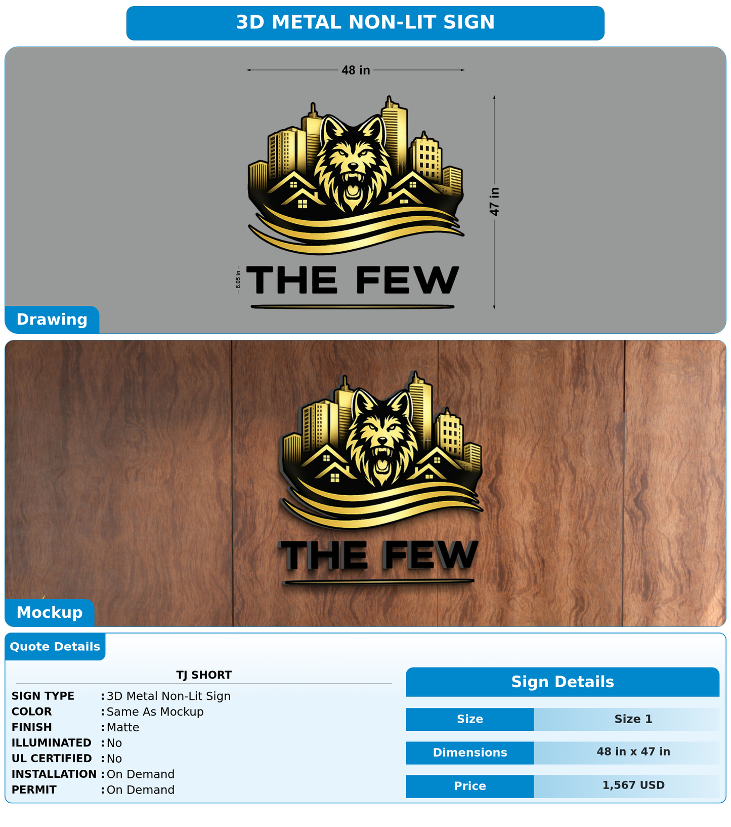 CUSTOM MOCKUP SIGN FOR TJ Short