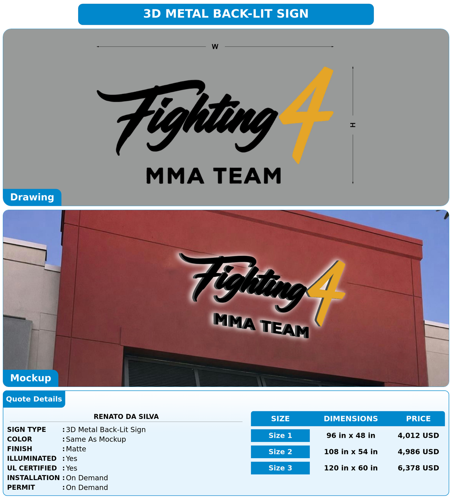 CUSTOM MOCKUP SIGN FOR Renato da Silva