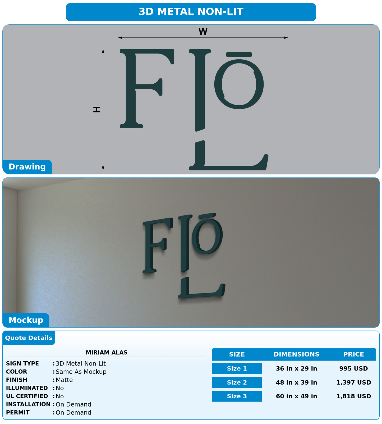CUSTOM MOCKUP SIGN FOR Miriam alas