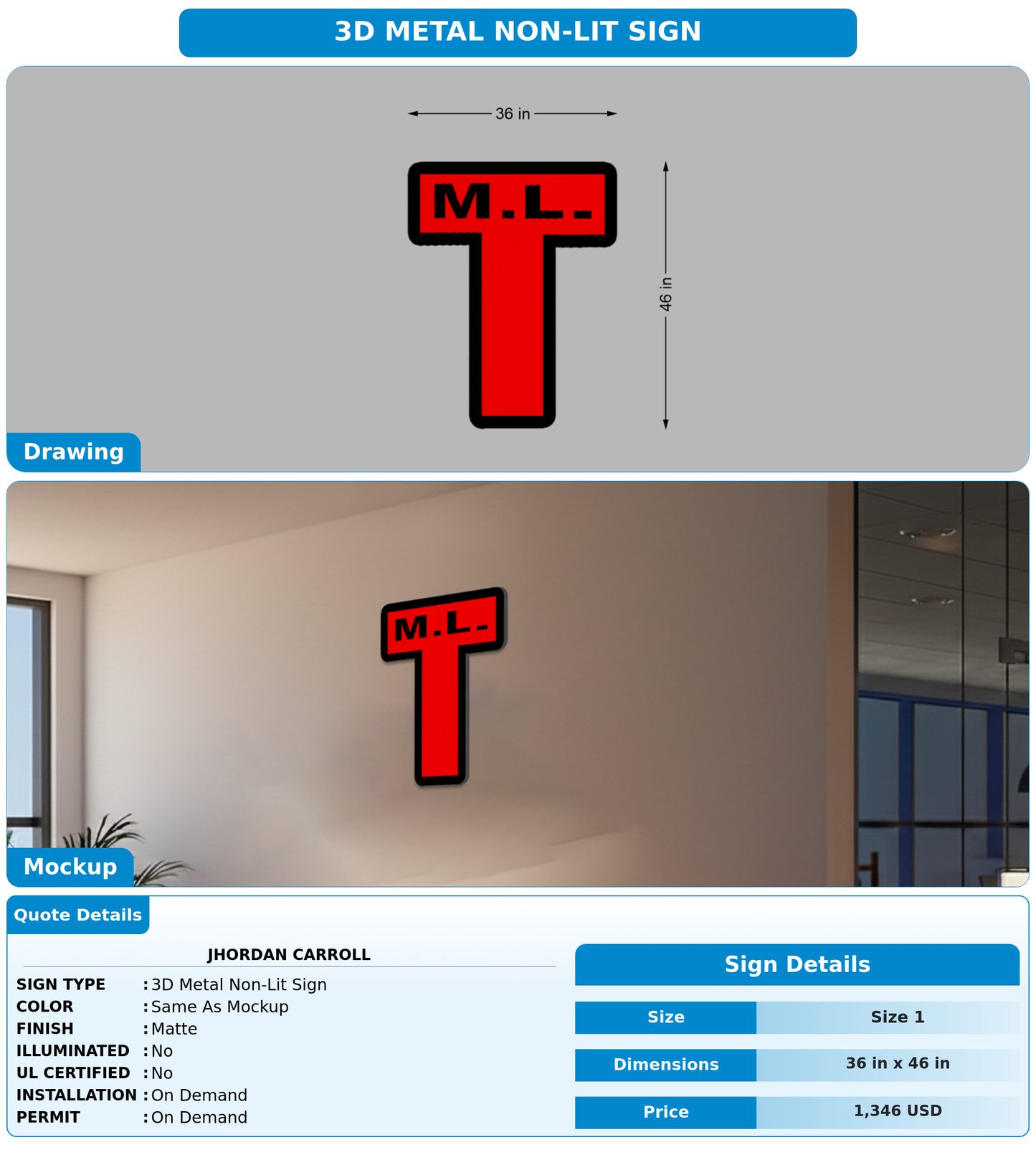 CUSTOM MOCKUP SIGN FOR Jhordan Carroll