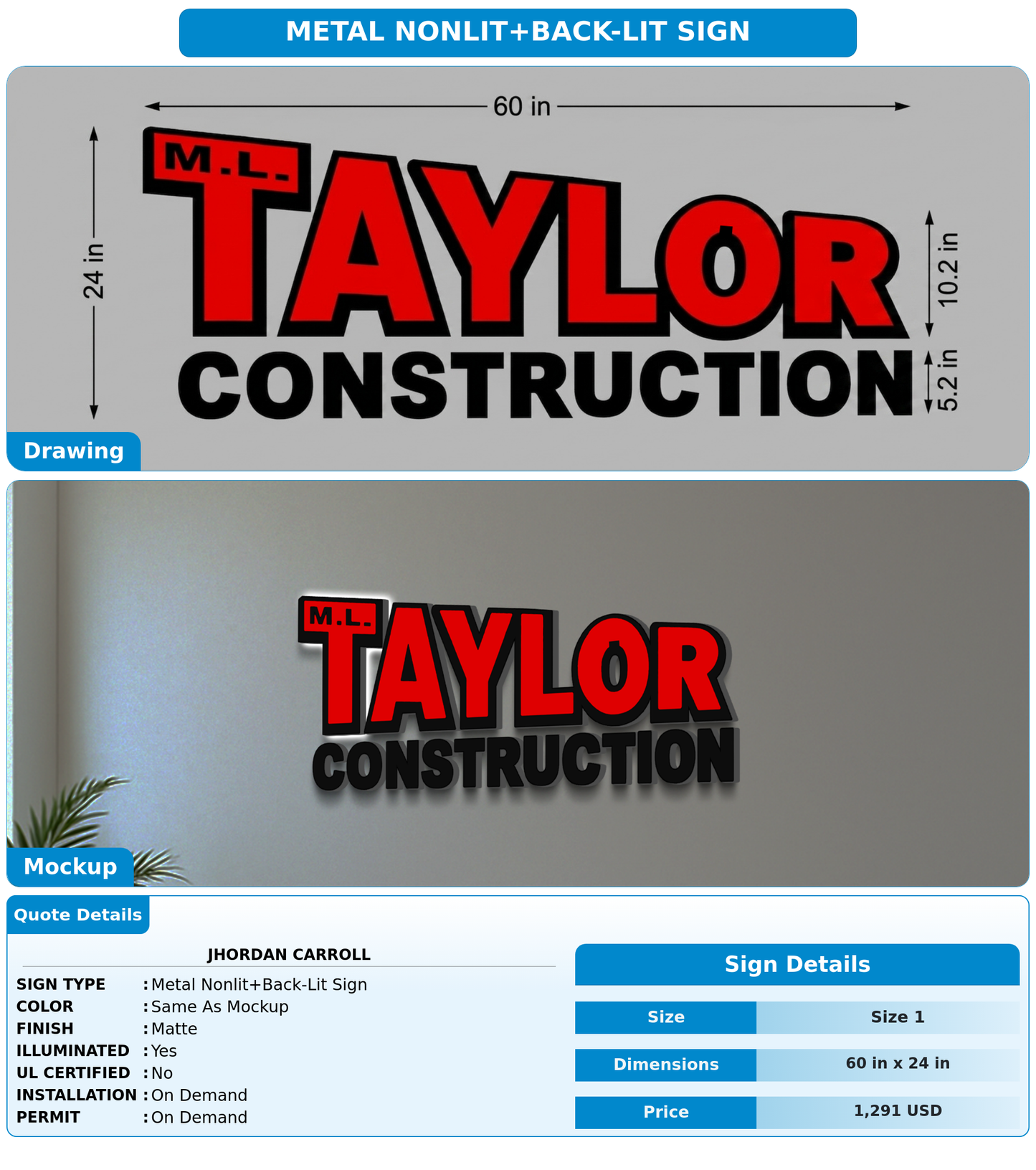 CUSTOM MOCKUP SIGN FOR Jhordan Carroll