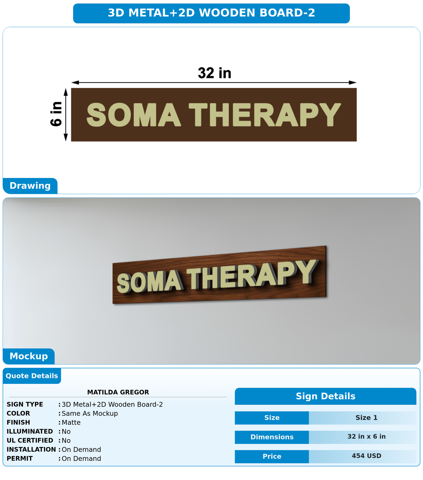 CUSTOM MOCKUP SIGN FOR Matilda Gregor