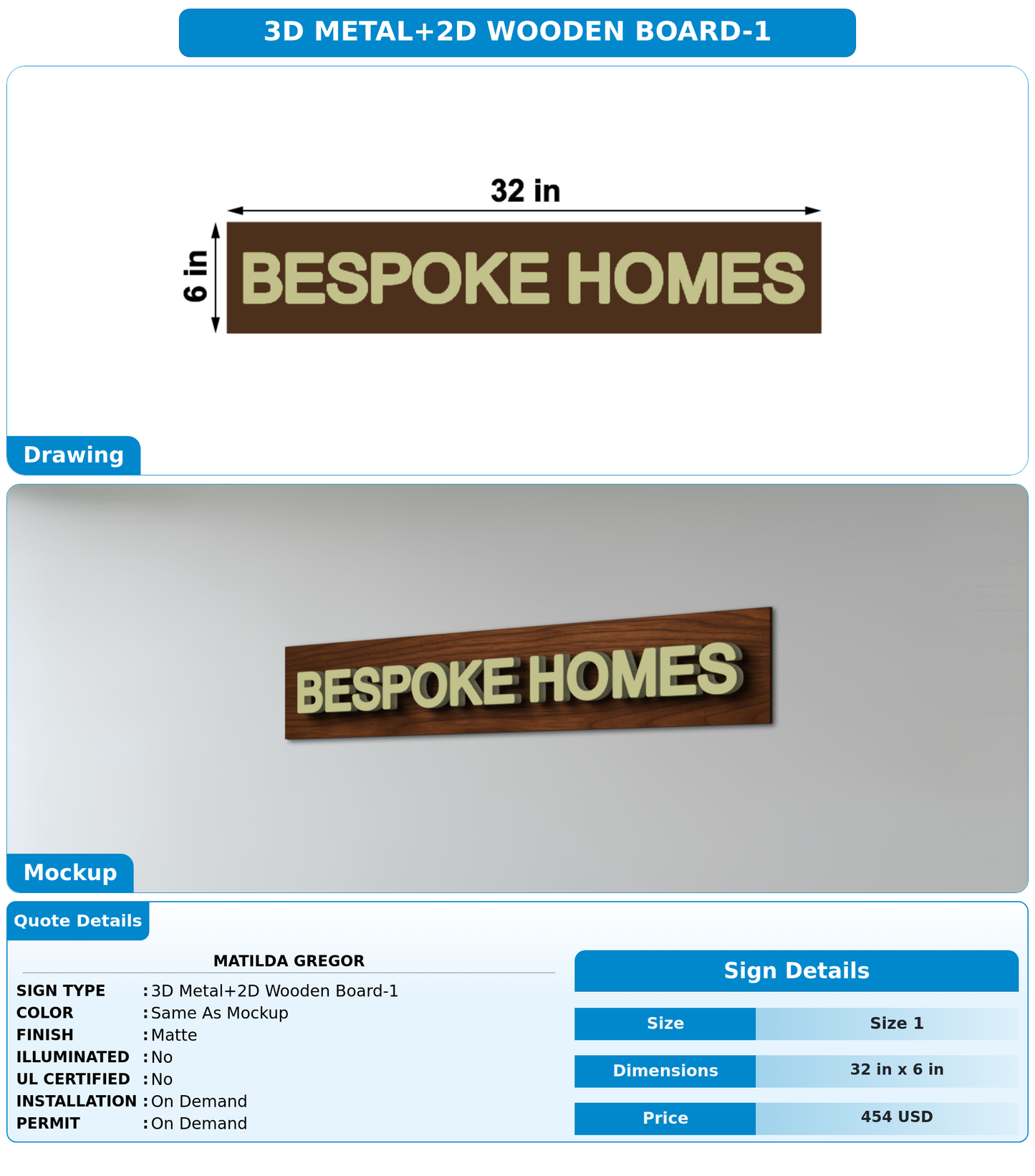 CUSTOM MOCKUP SIGN FOR Matilda Gregor