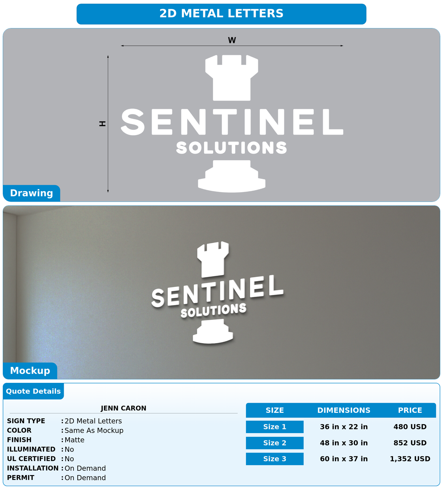 CUSTOM MOCKUP SIGN FOR Jenn Caron