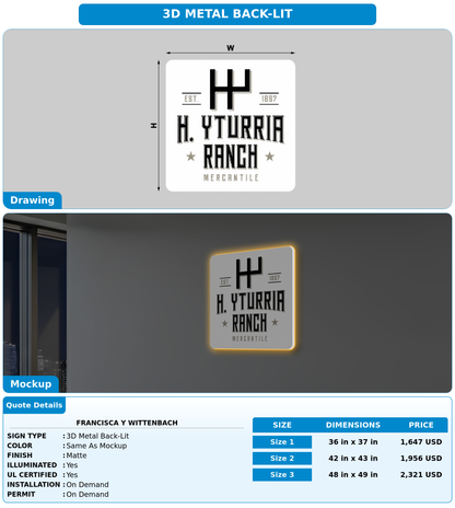 CUSTOM MOCKUP SIGN FOR Francisca Y Wittenbach