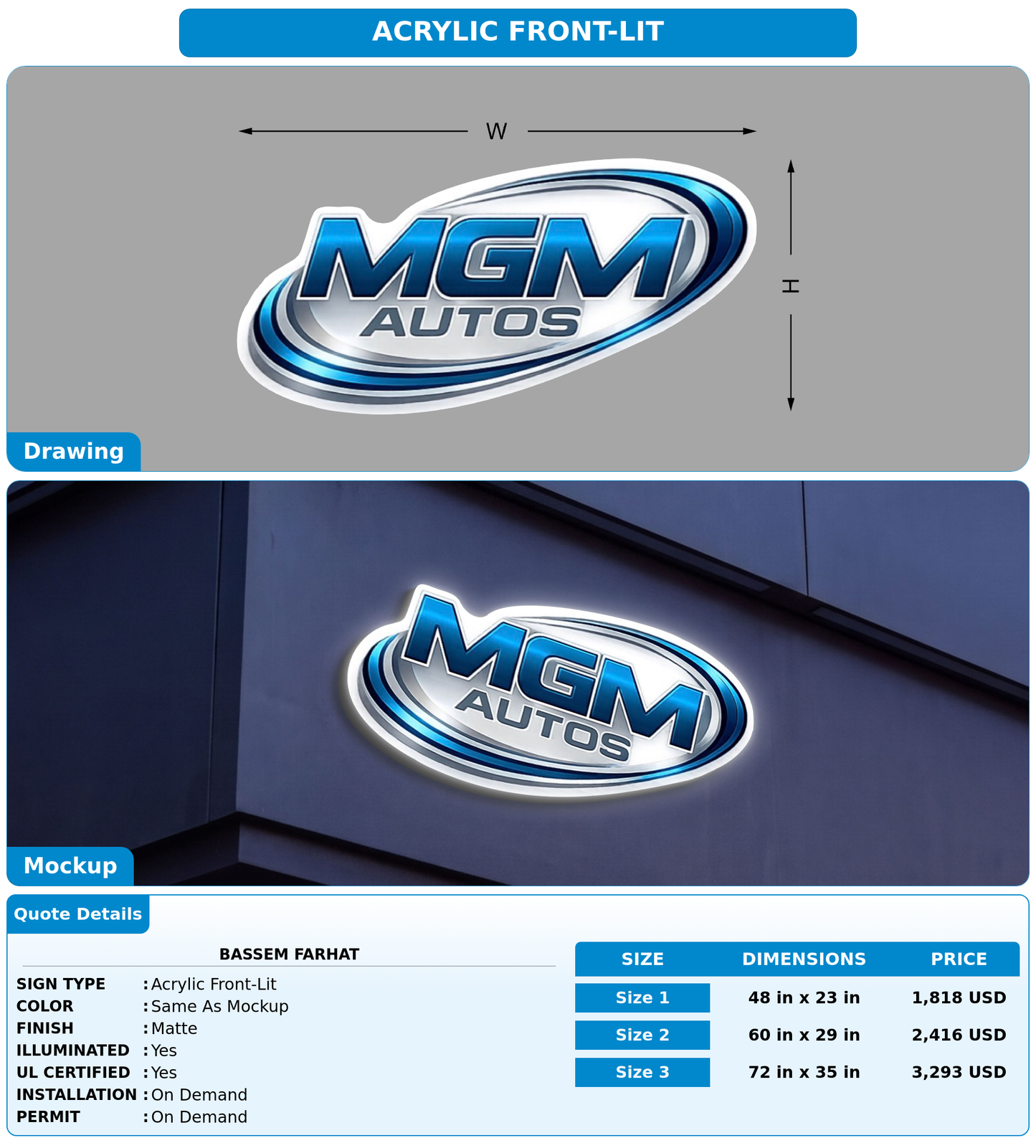 CUSTOM MOCKUP SIGN FOR Bassem Farhat