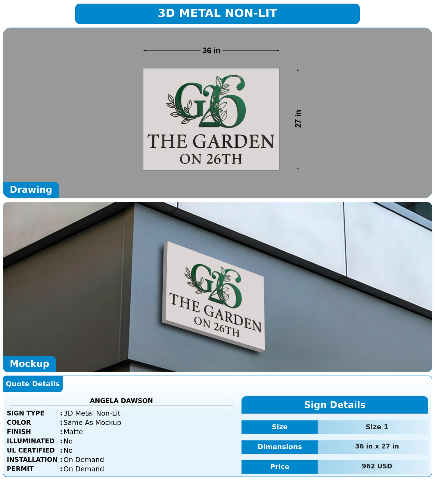 CUSTOM MOCKUP SIGN FOR Angela Dawson