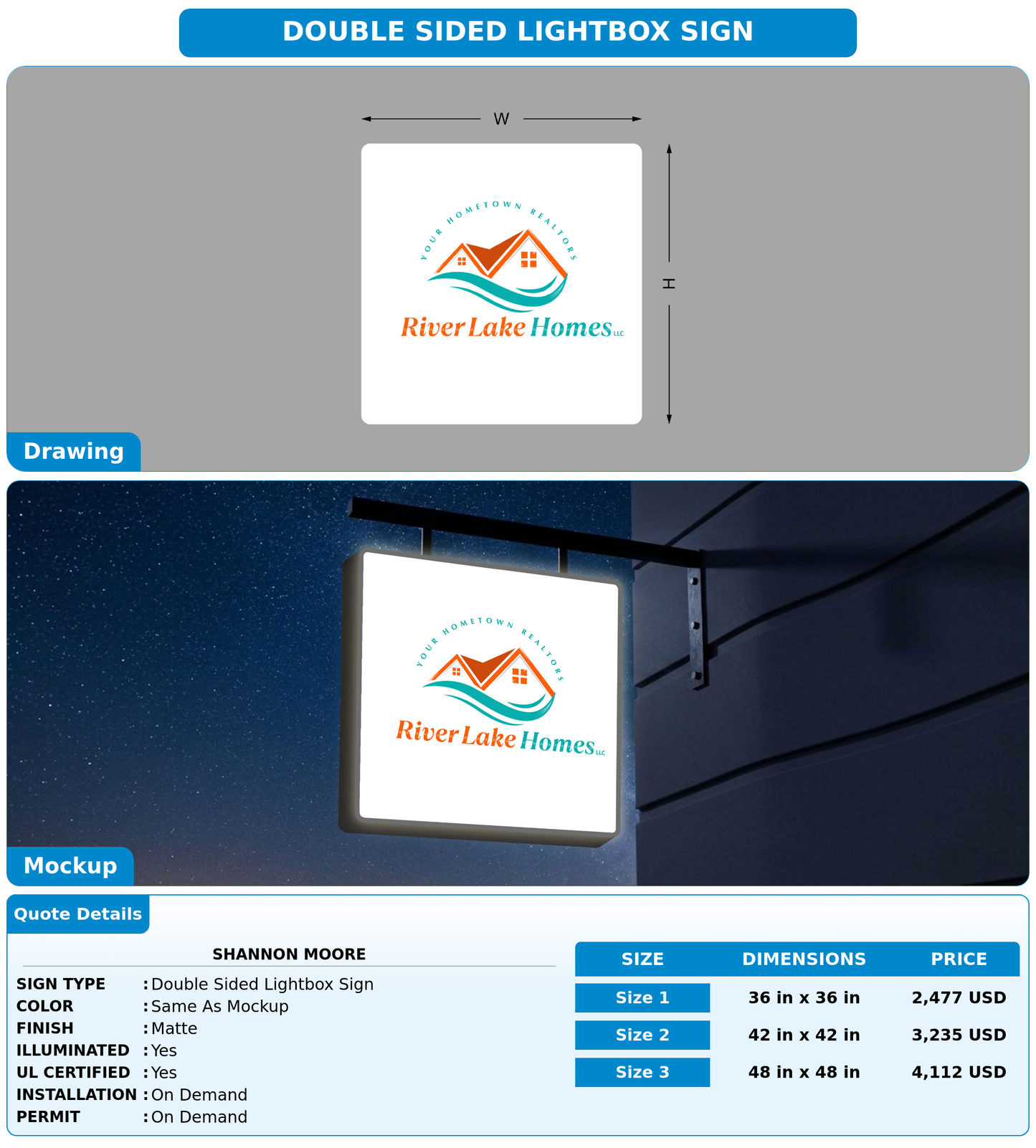 CUSTOM MOCKUP SIGN FOR Shannon Moore