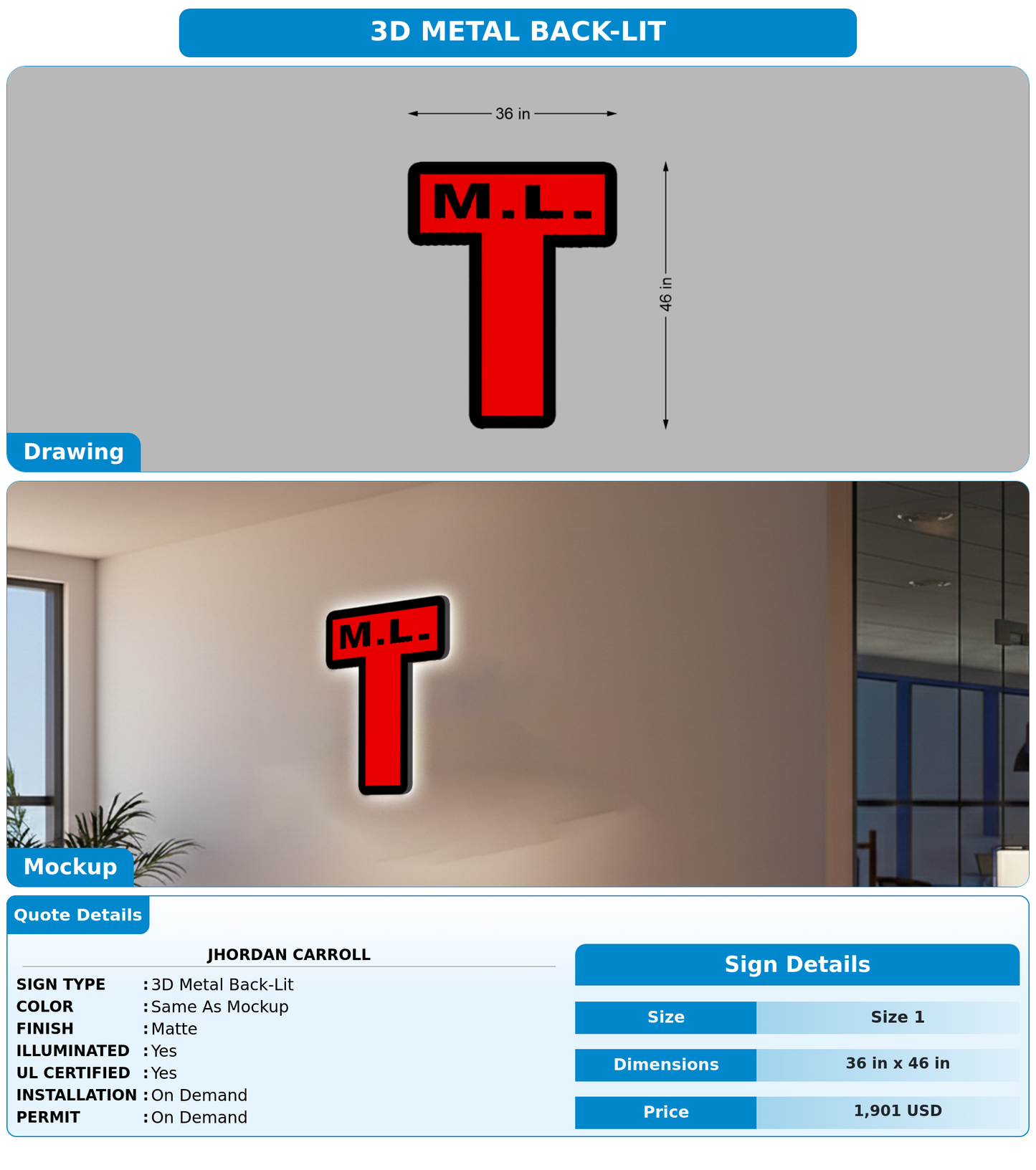 CUSTOM MOCKUP SIGN FOR Jhordan Carroll