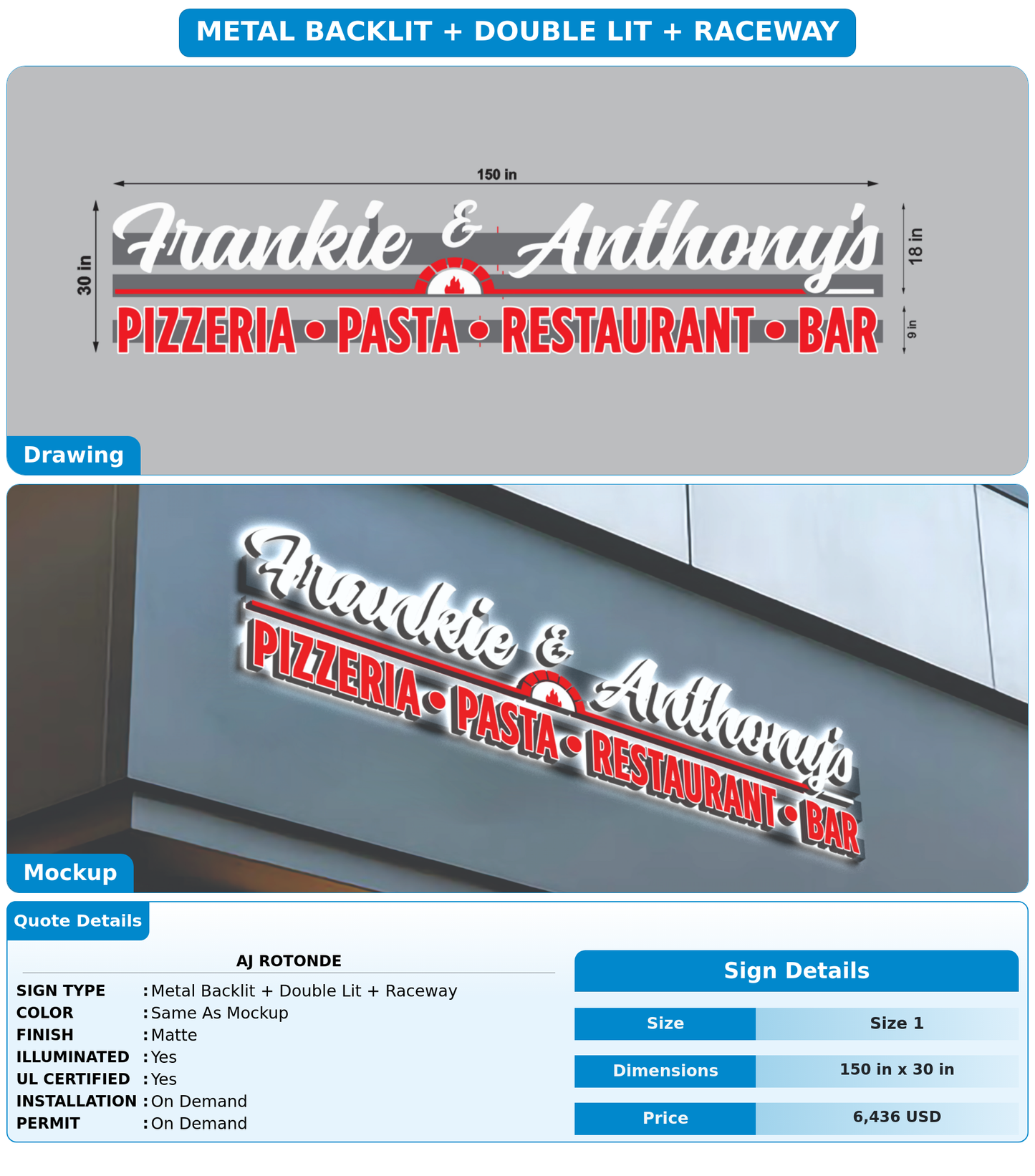 CUSTOM MOCKUP SIGN FOR AJ  ROTONDE