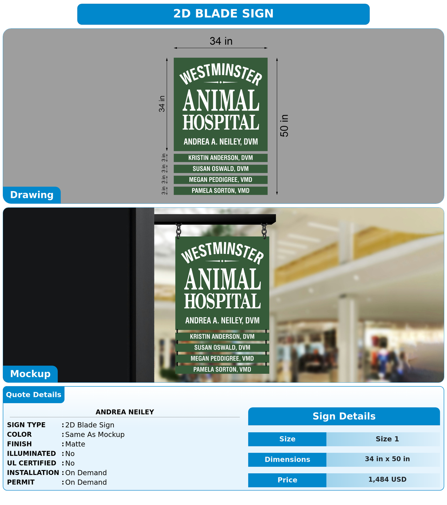CUSTOM MOCKUP SIGN FOR Andrea Neiley