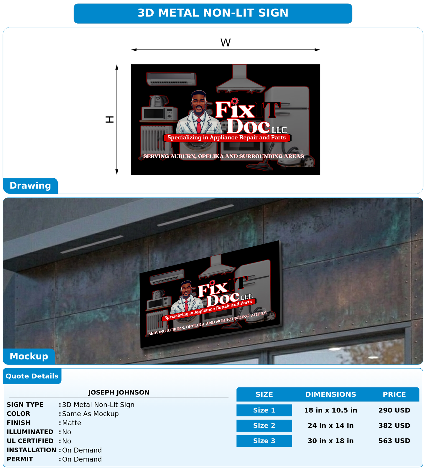 CUSTOM MOCKUP SIGN FOR Joseph Johnson