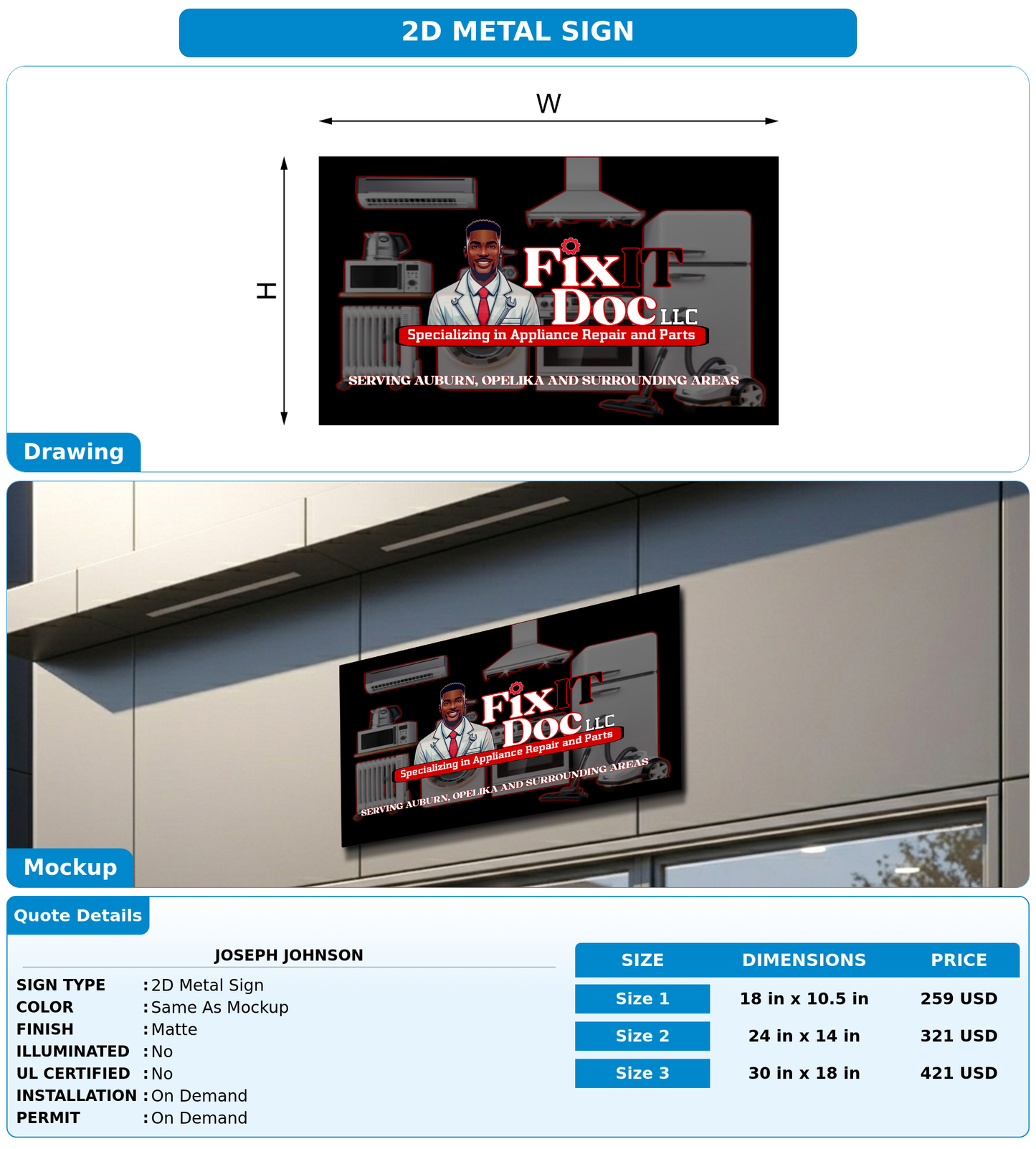 CUSTOM MOCKUP SIGN FOR Joseph Johnson