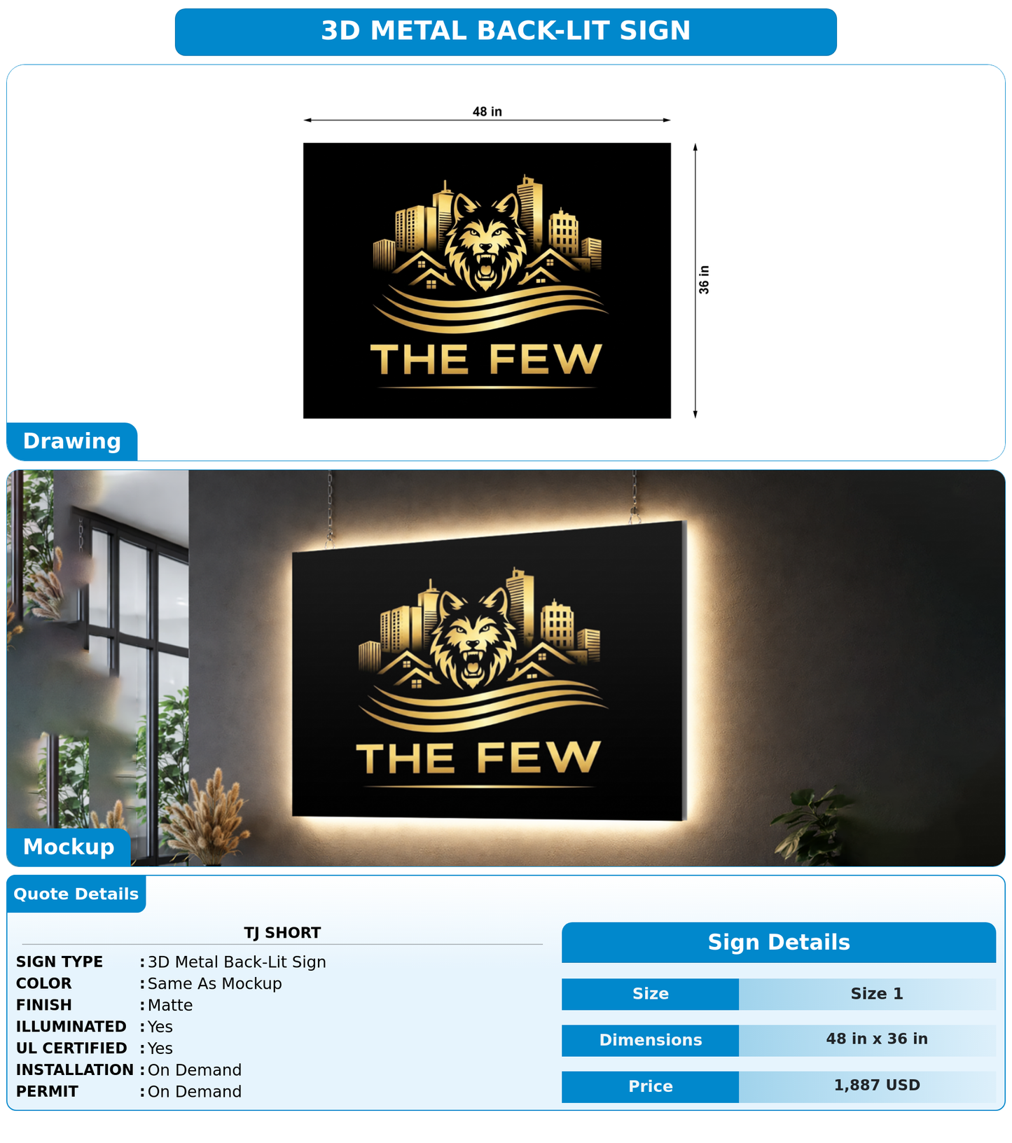 CUSTOM MOCKUP SIGN FOR TJ Short