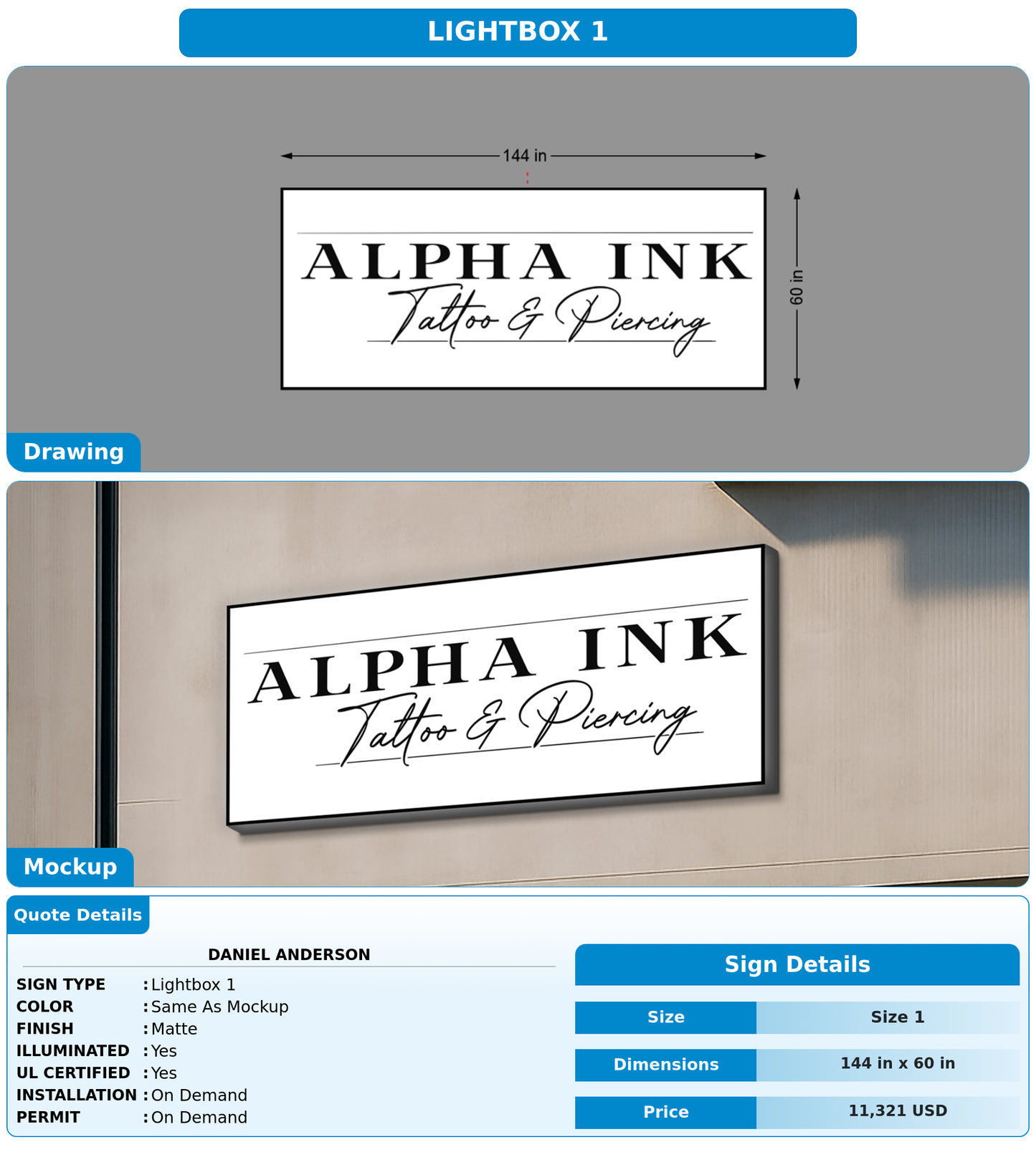 CUSTOM MOCKUP SIGN FOR Daniel Anderson