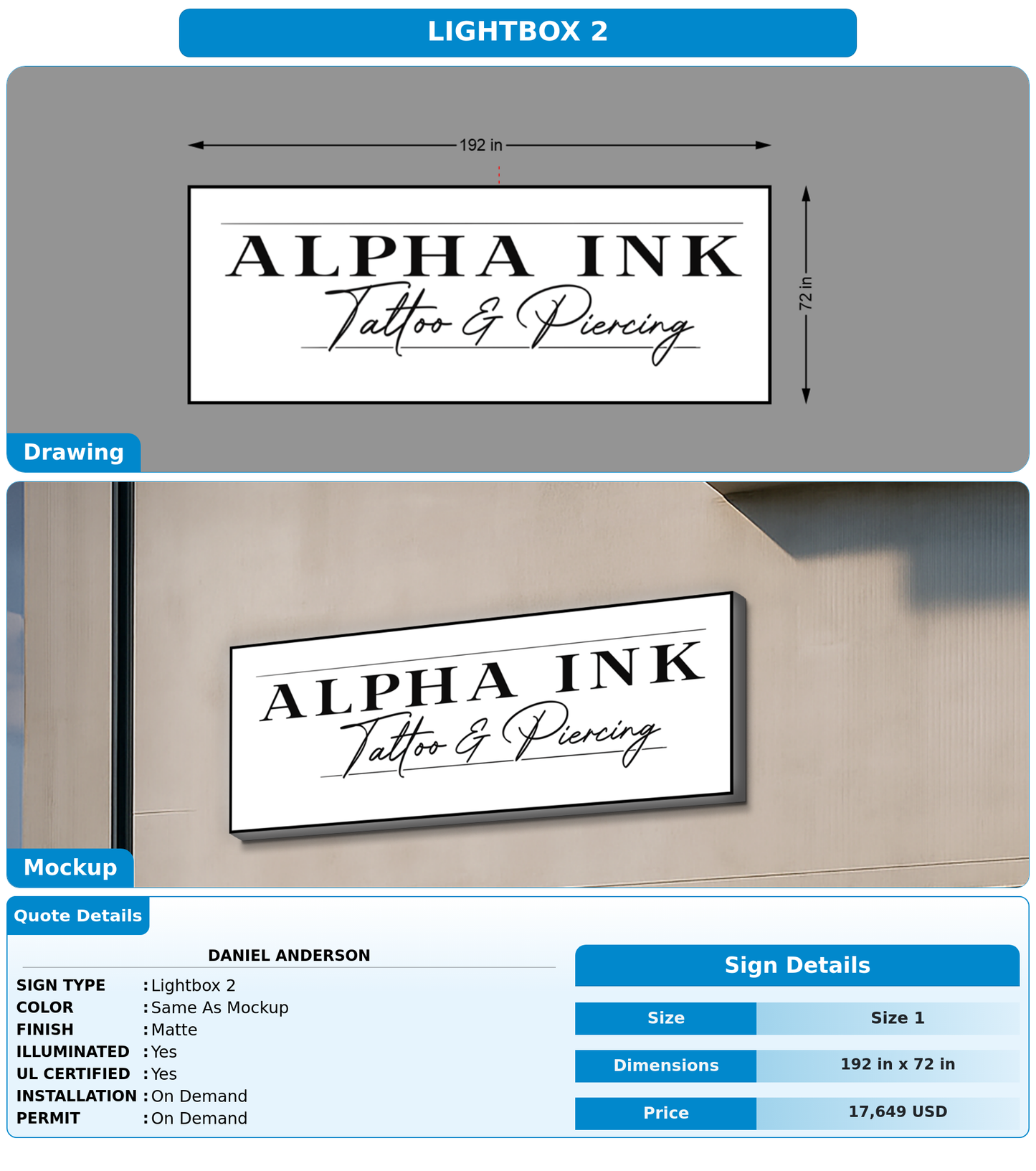 CUSTOM MOCKUP SIGN FOR Daniel Anderson