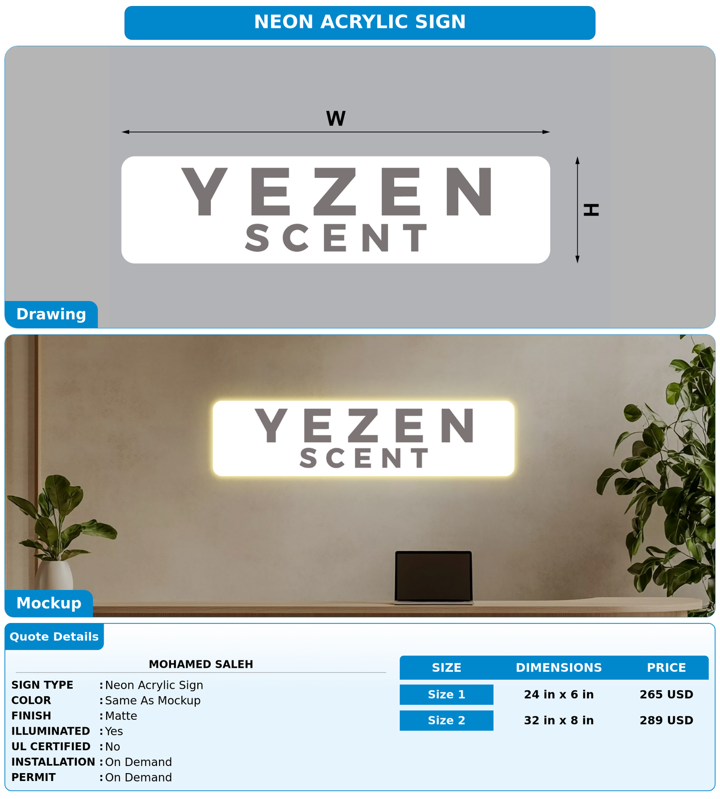 CUSTOM MOCKUP SIGN FOR Mohamed saleh