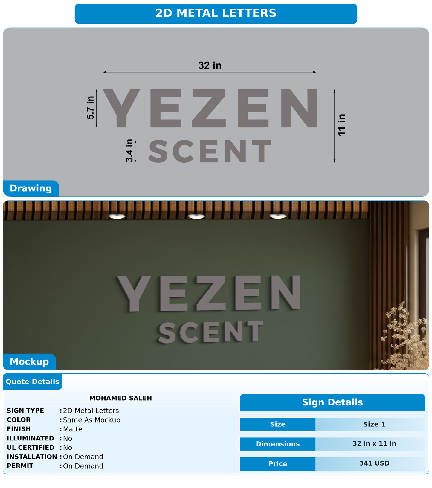 CUSTOM MOCKUP SIGN FOR Mohamed saleh