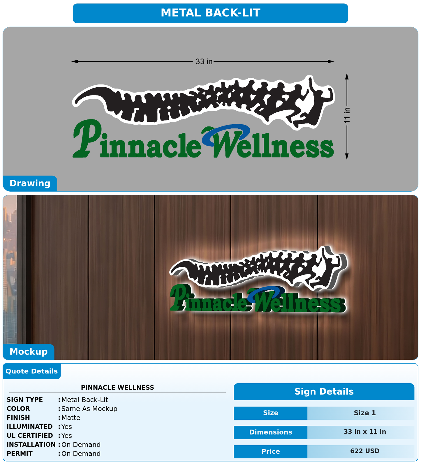 CUSTOM MOCKUP SIGN FOR Pinnacle Wellness