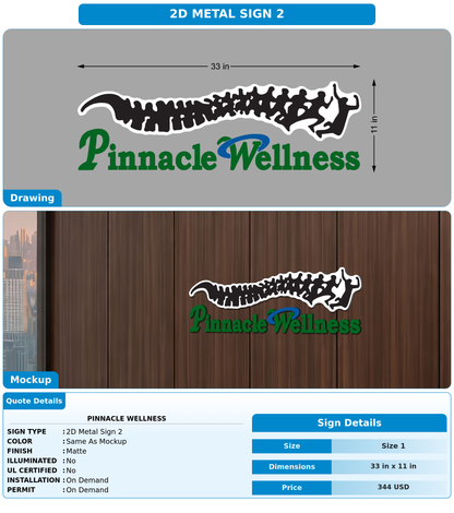 CUSTOM MOCKUP SIGN FOR Pinnacle Wellness