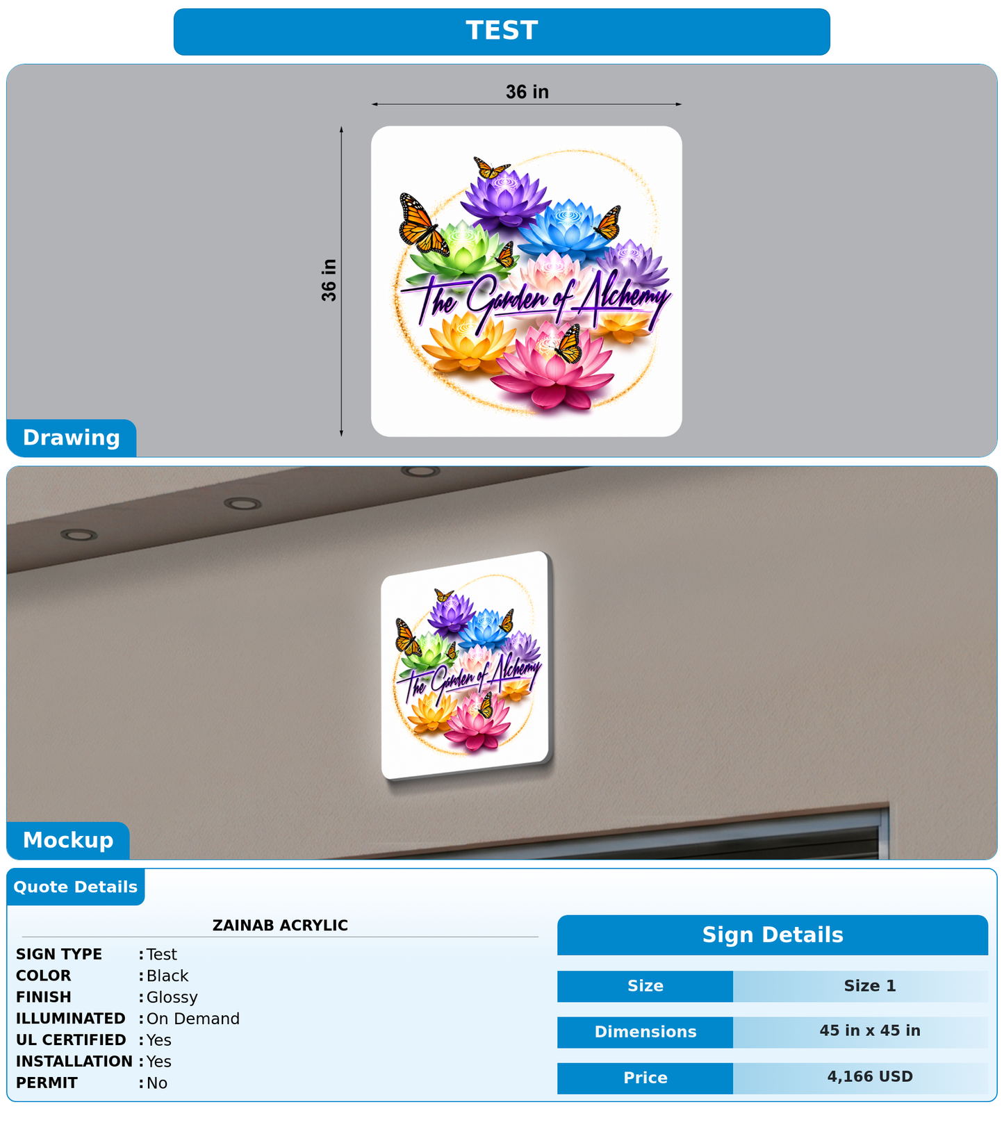 CUSTOM MOCKUP SIGN FOR Zainab acrylic