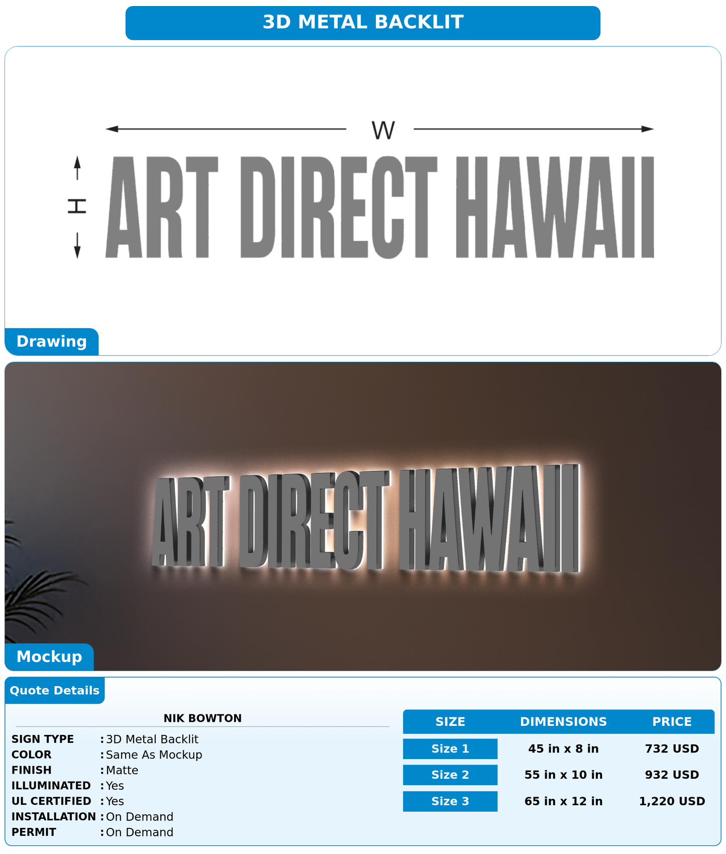 CUSTOM MOCKUP SIGN FOR Nik Bowton