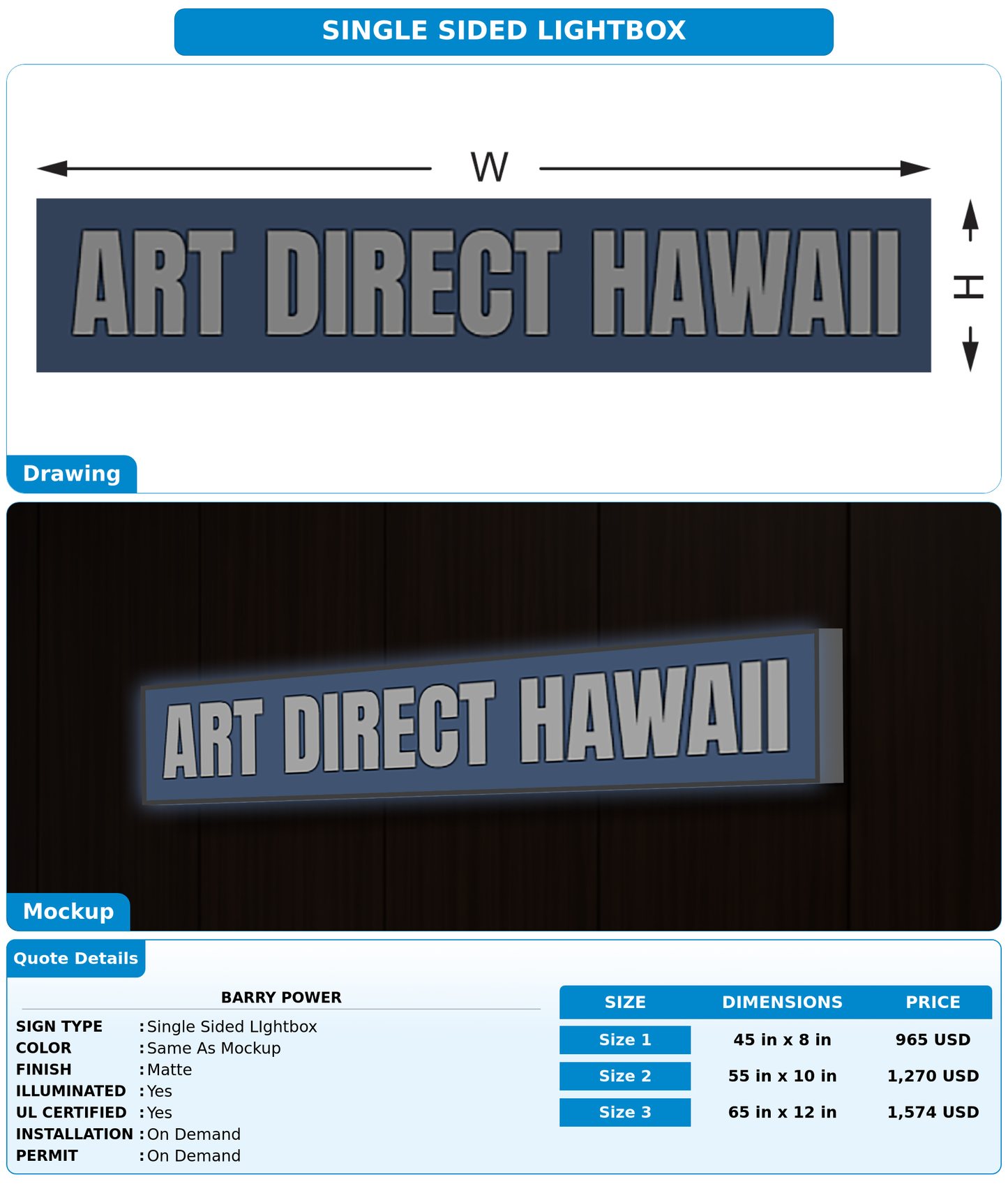 CUSTOM MOCKUP SIGN FOR Barry Power