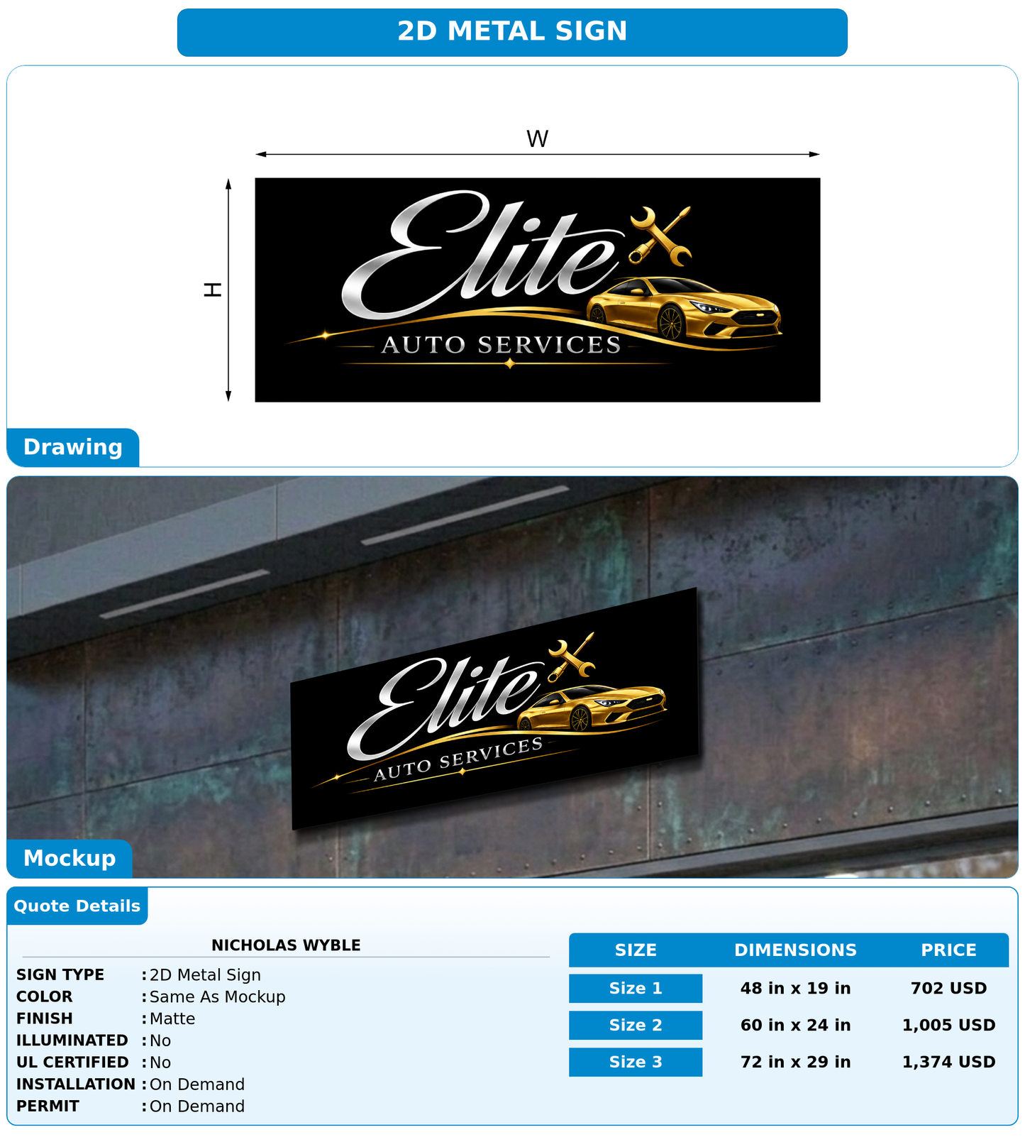 CUSTOM MOCKUP SIGN FOR Nicholas Wyble