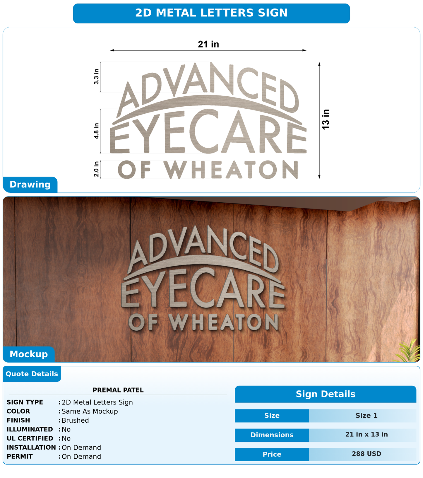 CUSTOM MOCKUP SIGN FOR Premal Patel