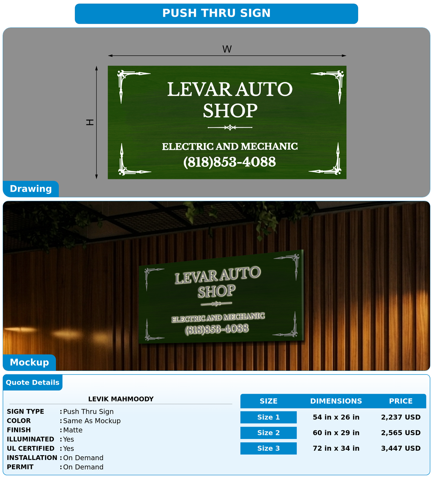CUSTOM MOCKUP SIGN FOR Levik Mahmoody