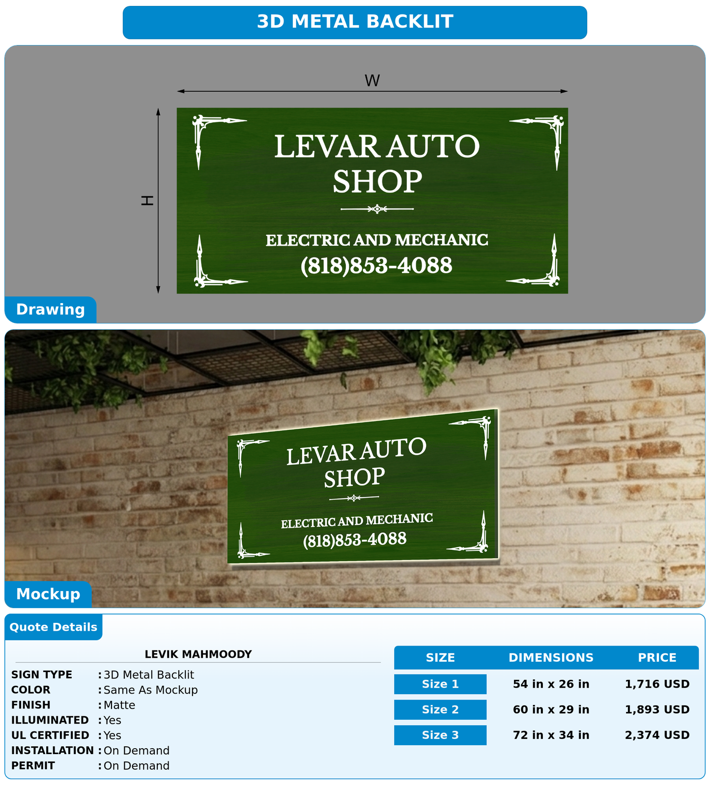 CUSTOM MOCKUP SIGN FOR Levik Mahmoody