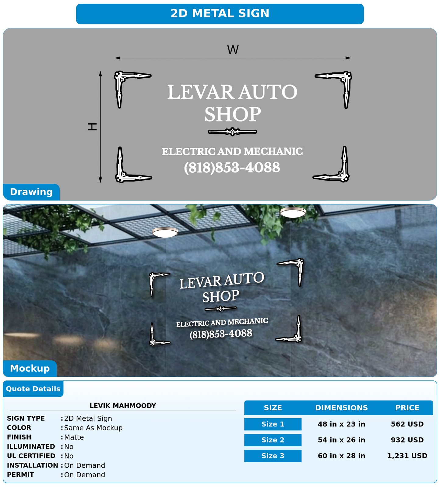 CUSTOM MOCKUP SIGN FOR Levik Mahmoody