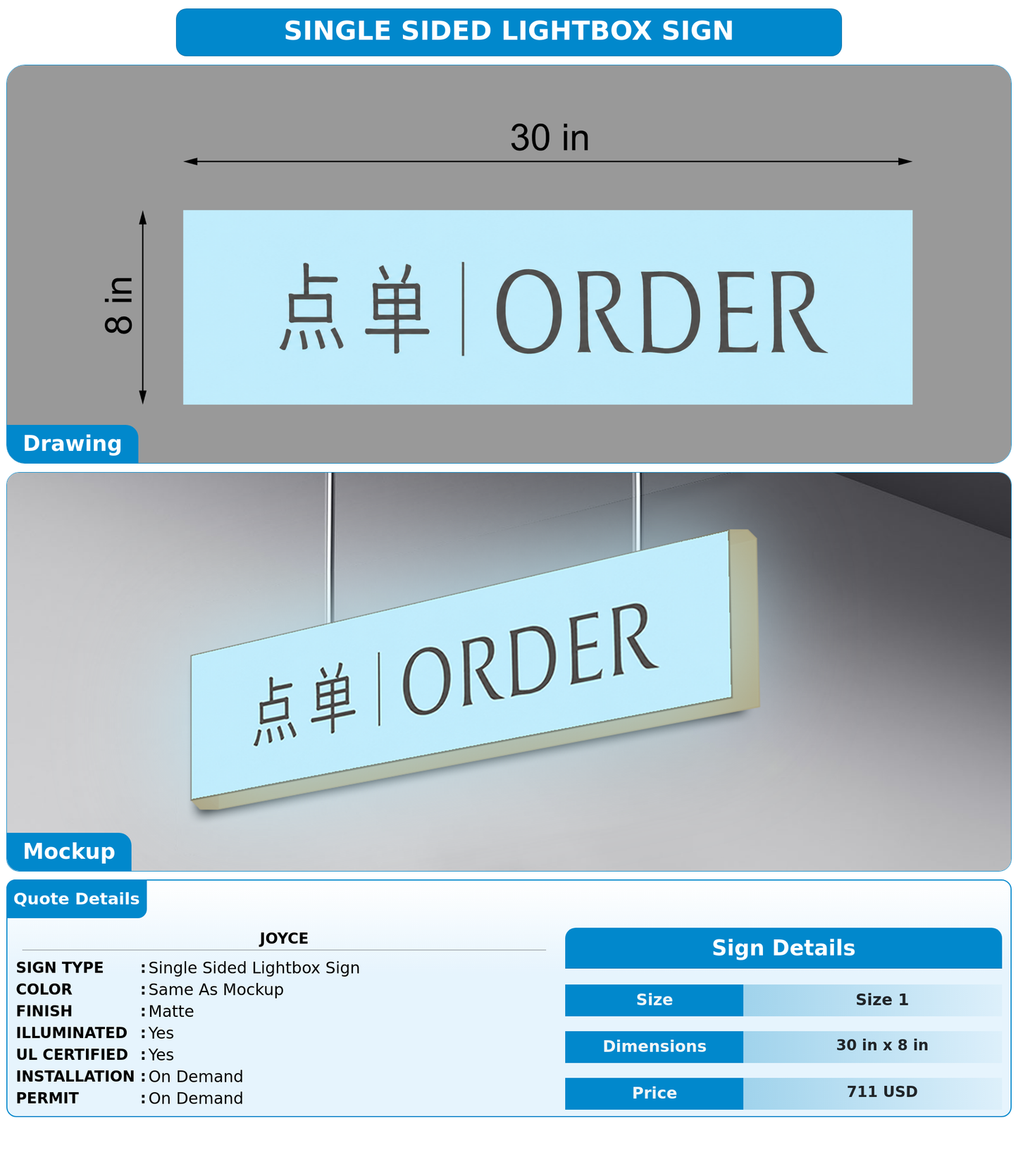 CUSTOM MOCKUP SIGN FOR Joyce