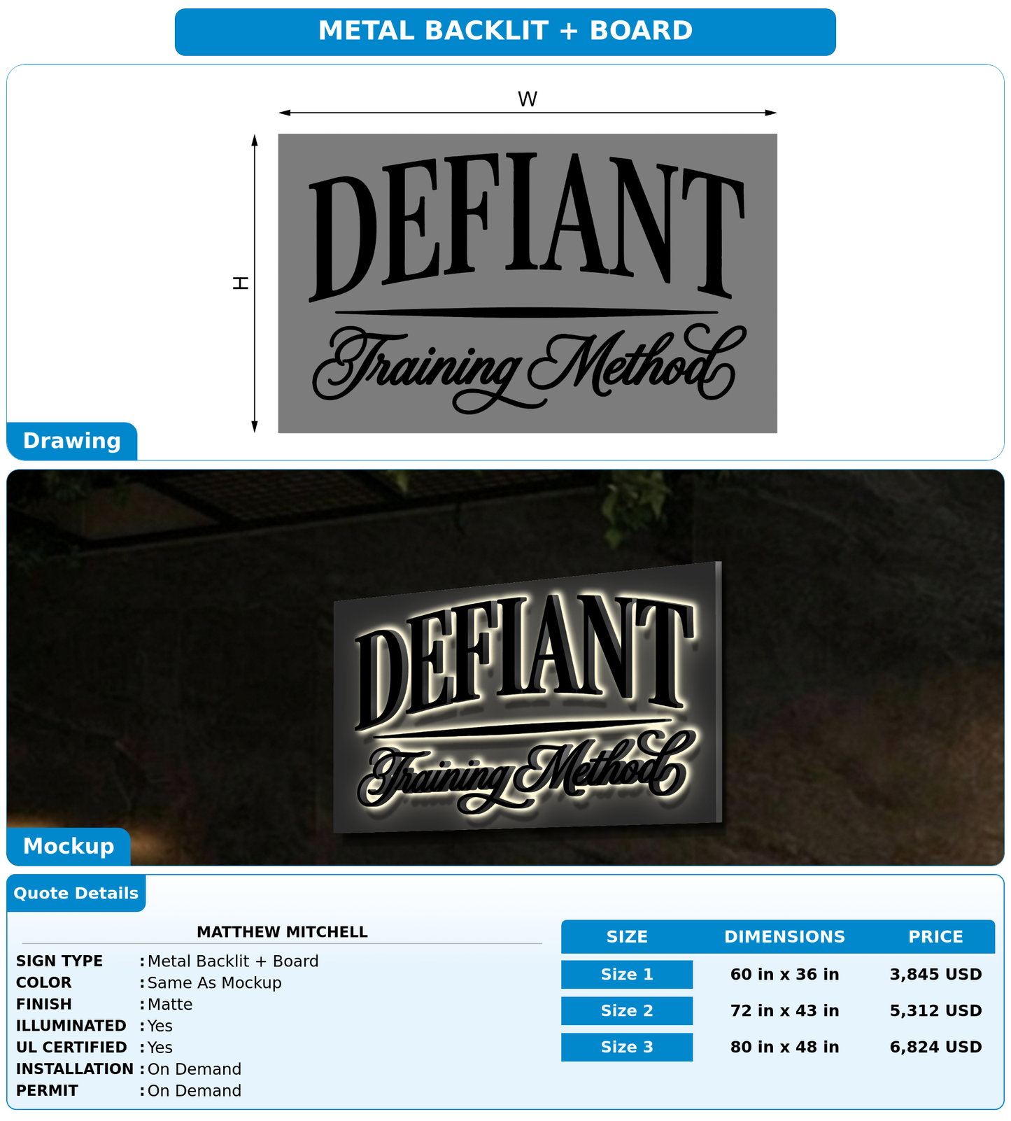 CUSTOM MOCKUP SIGN FOR matthew mitchell