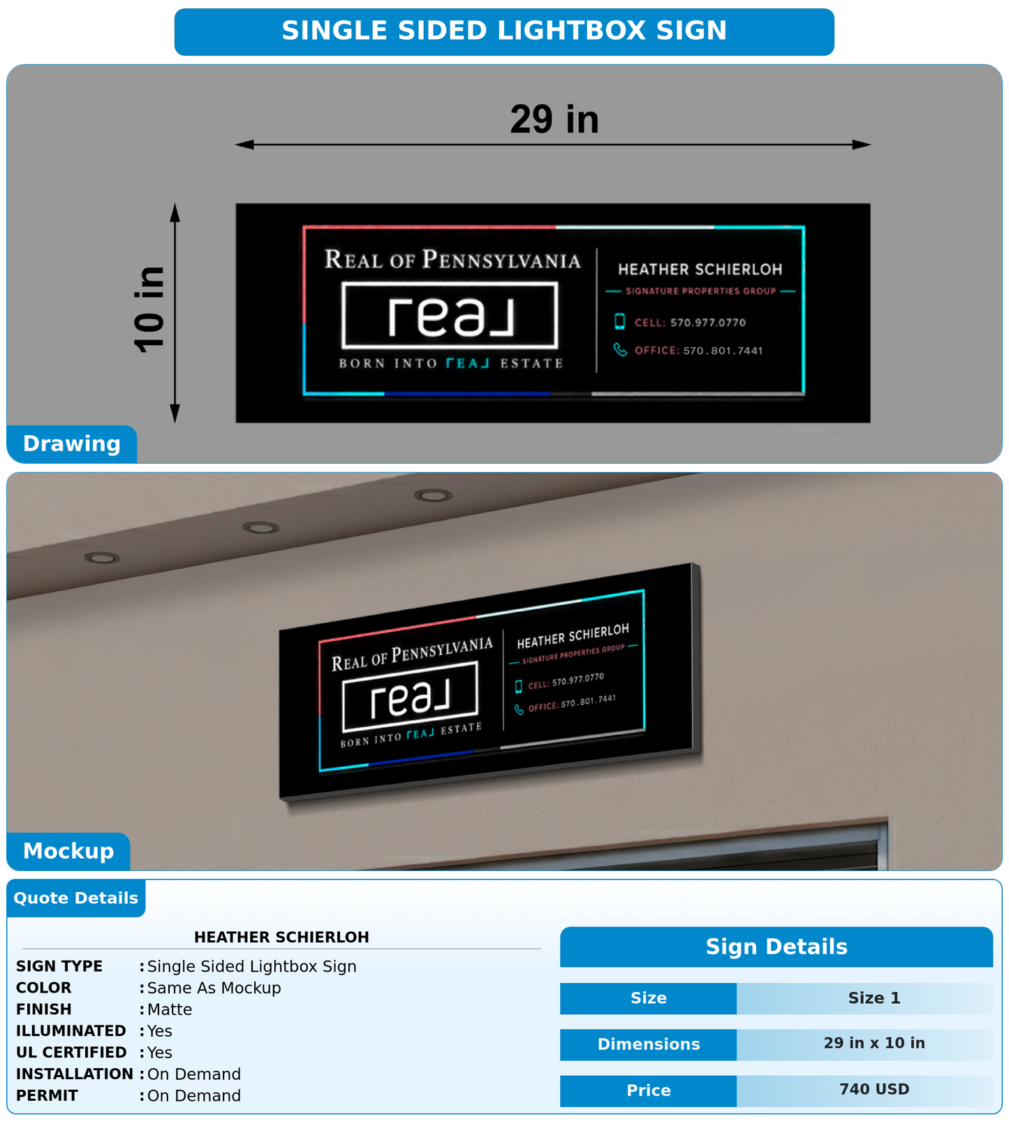 CUSTOM MOCKUP SIGN FOR Heather Schierloh