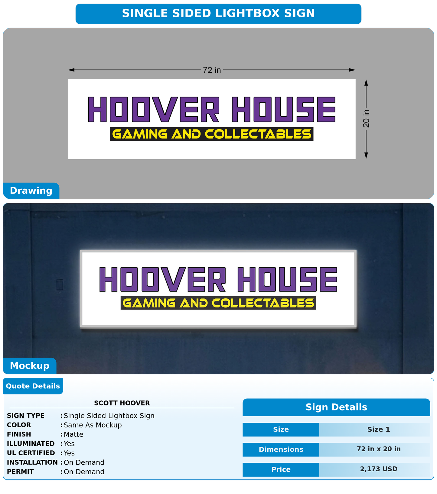 CUSTOM MOCKUP SIGN FOR Scott Hoover