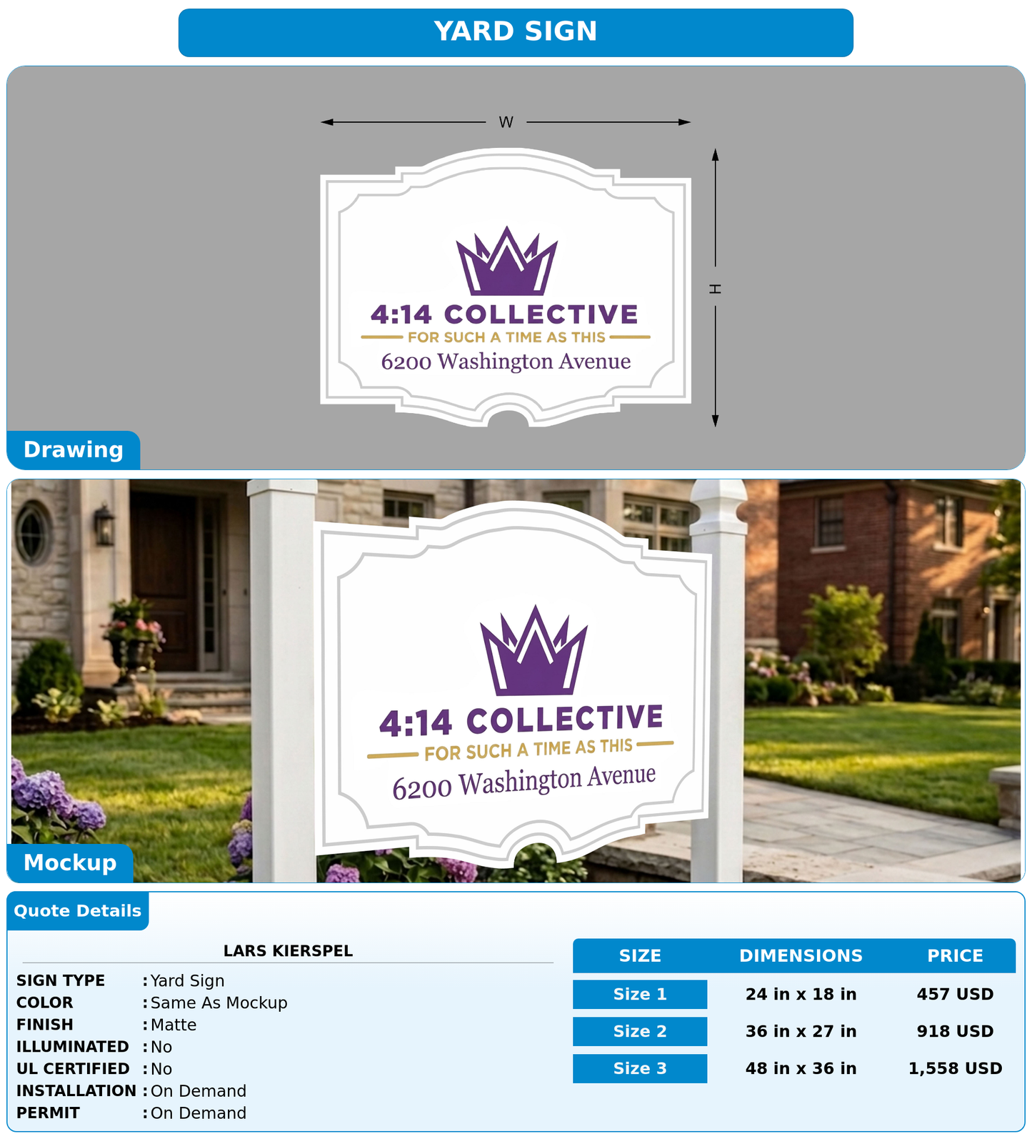 CUSTOM MOCKUP SIGN FOR Lars Kierspel