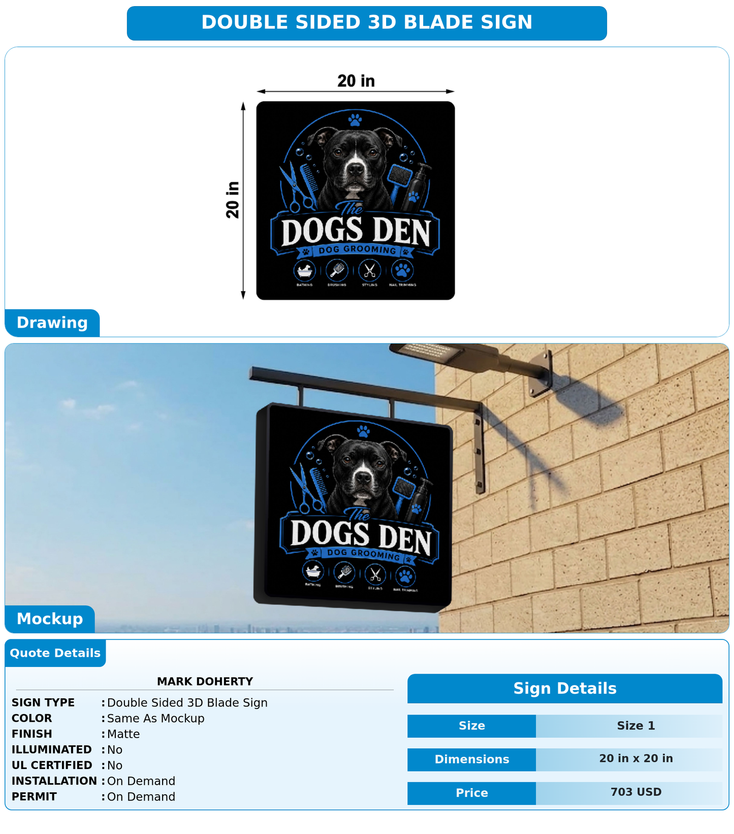 CUSTOM MOCKUP SIGN FOR Mark Doherty