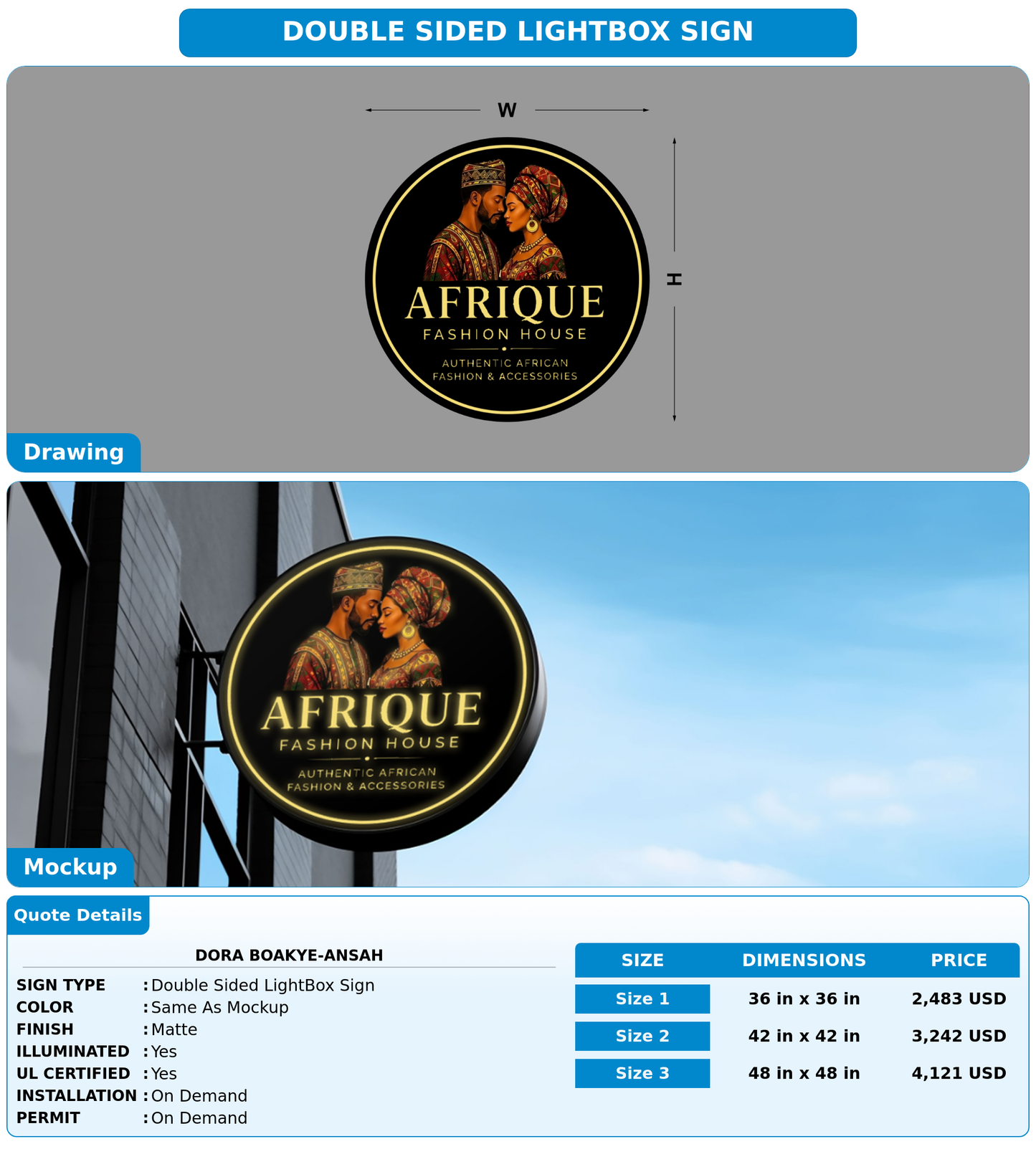 CUSTOM MOCKUP SIGN FOR Dora Boakye-Ansah