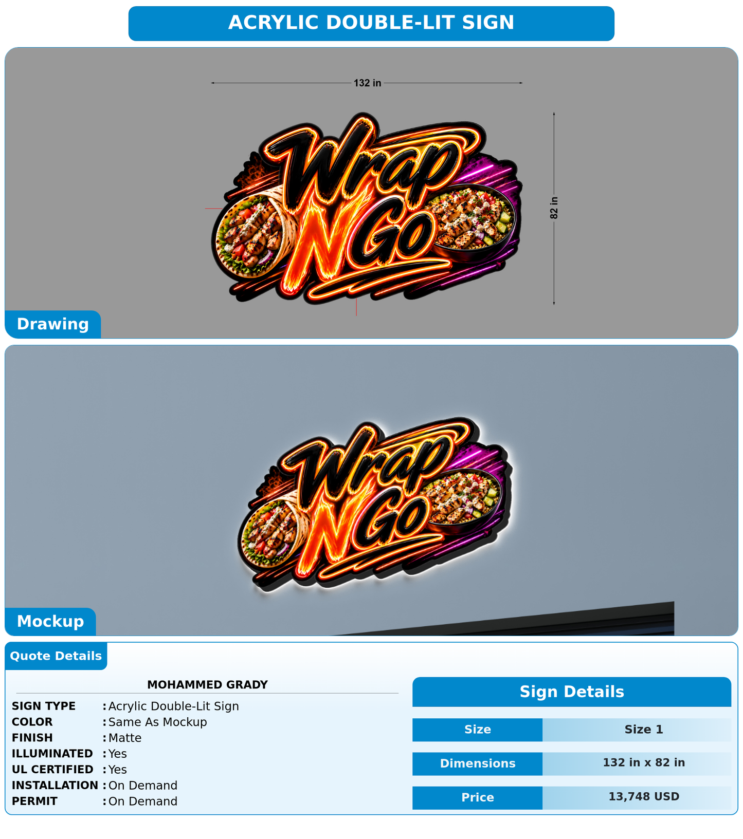 CUSTOM MOCKUP SIGN FOR Mohammed Grady